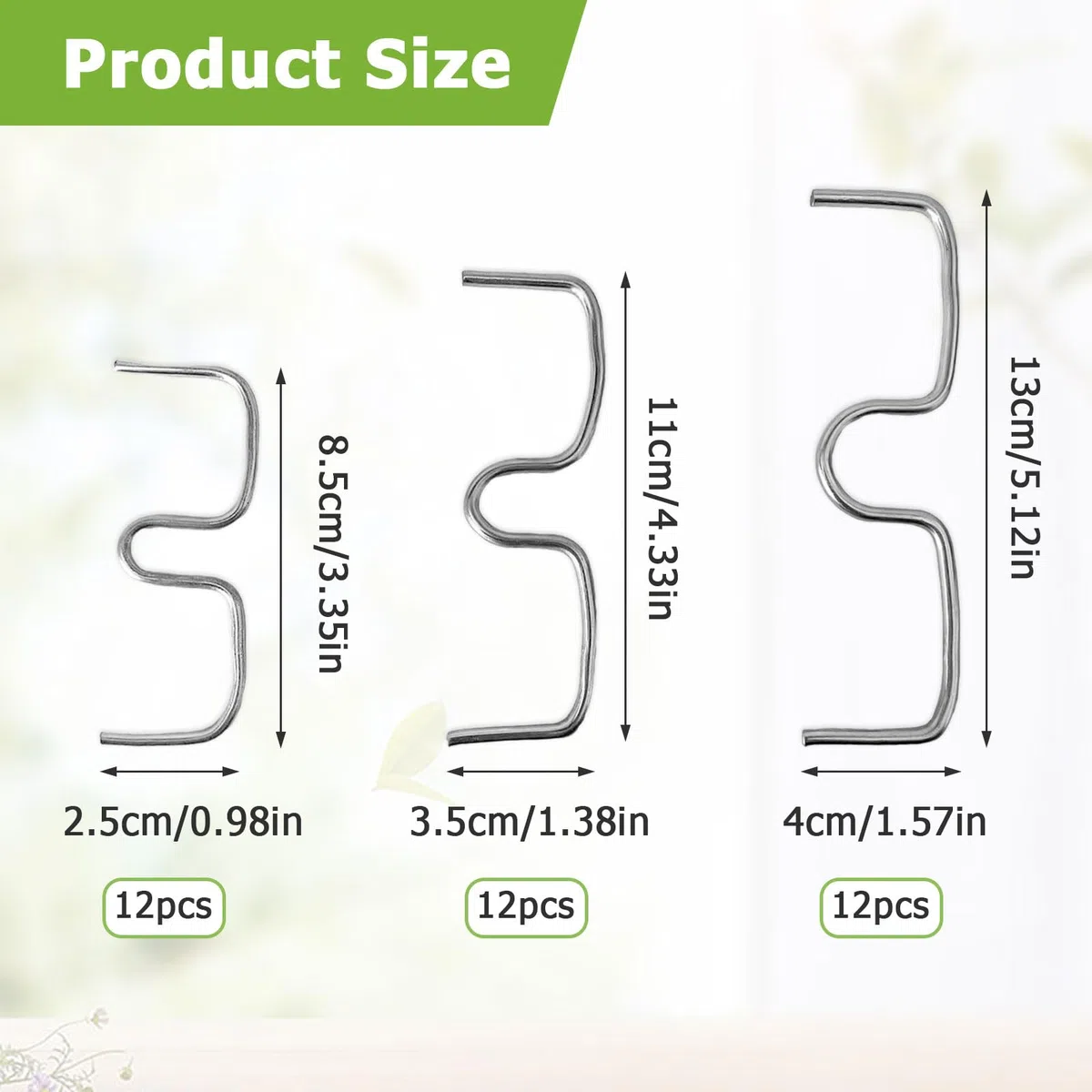 36 Stück Astspreizer für Obstbäume, Metall Aststütze Obstbaum 8/10/13cm, M-förmiger Astzieher Zweigspreize für Gartenbäume, Astklammern Biegehilfen zum Spreizen und Ebnen von Obstzweigen