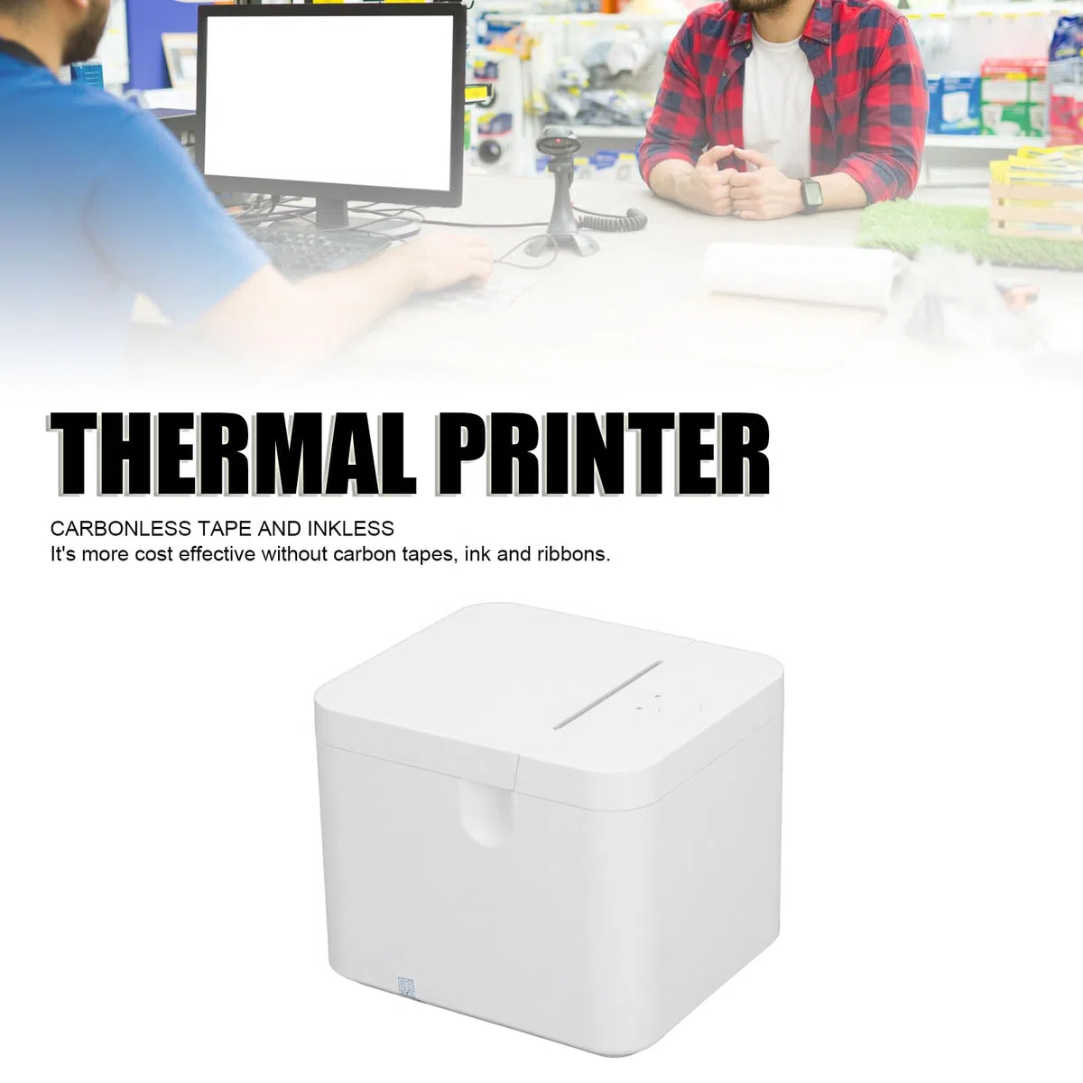 Elprico Bluetooth Bondrucker 58mm, Tragbarer Thermo-Belegdrucker für Einzelhandel und Logistik, 90mm/s Druckgeschwindigkeit, Kompatibel mit Windows Android Linux
