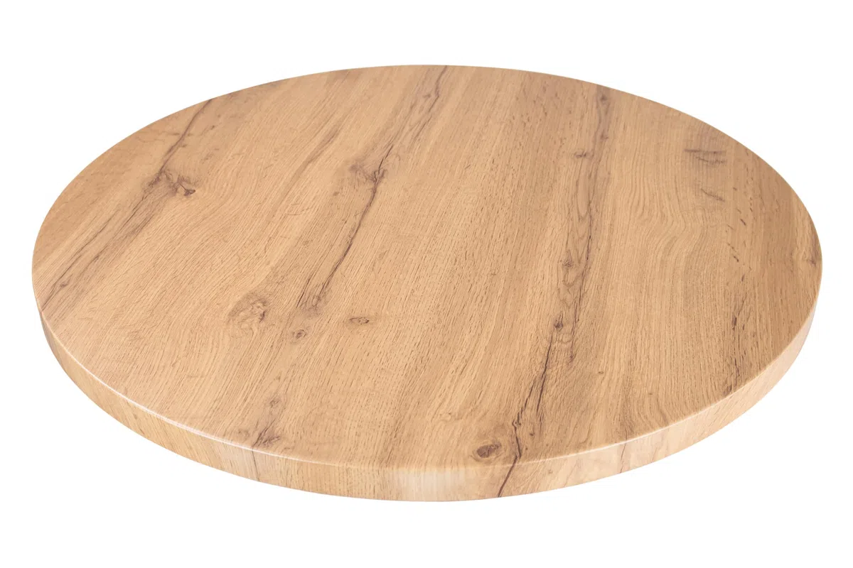 SAM Tischplatte Joan | 60 x 60 cm| Holz | Farbe: Eiche | Rund | Holzplatte für Küche & Café