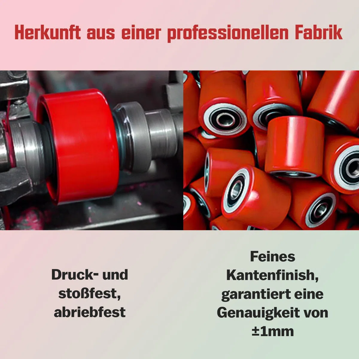 2 Stück Hubwagen Rolle Polyurethan 82 x 100 mm, mit Kugellager Rollen für Hubwagen Ersatzrollen Laufrolle | Achse 20 mm | Durchmesser 82 mm | Breite 100 mm | Maximale Belastung: 700 KG