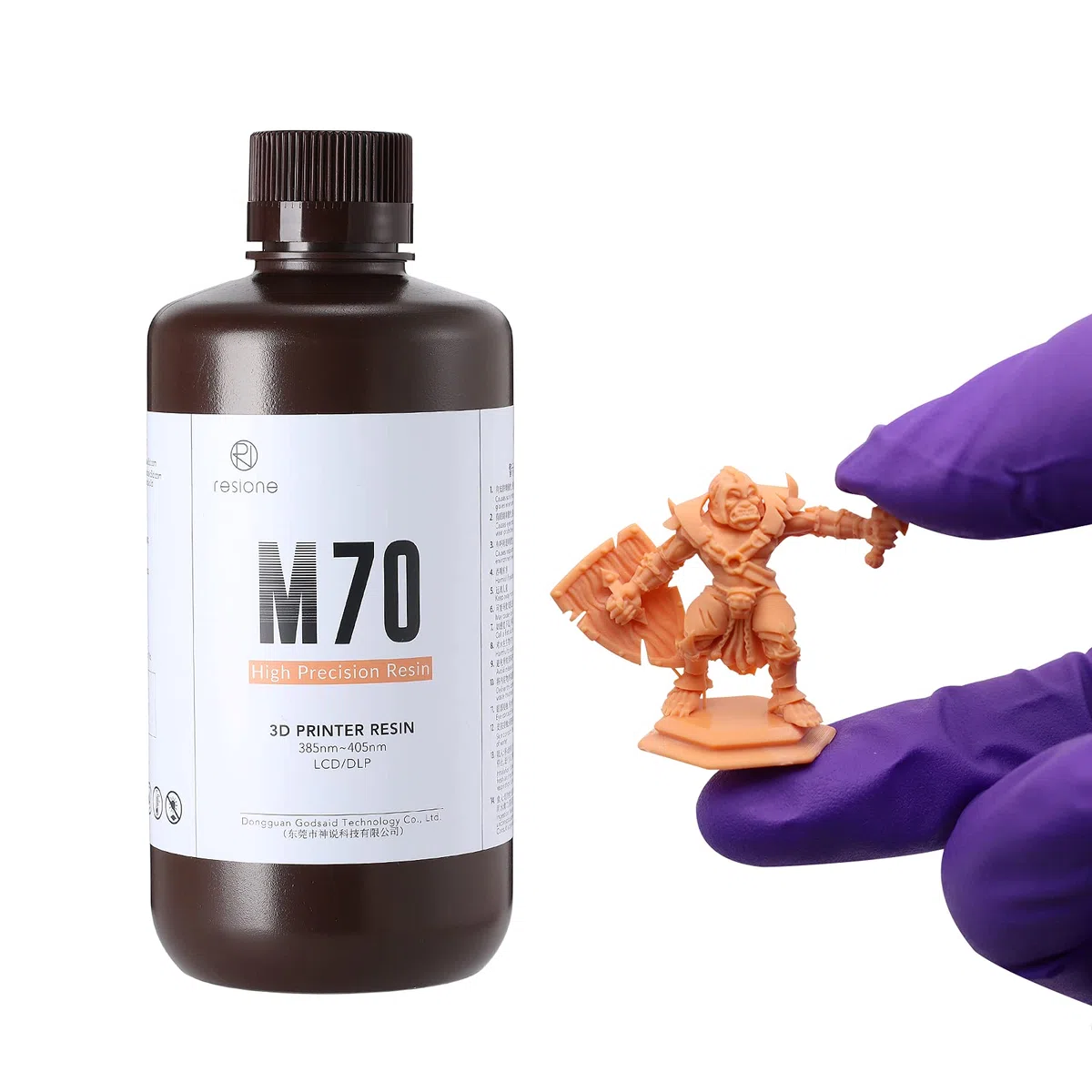 RESIONE M70 Hohe Präzision 3D Drucker Resin, LCD MSLA UV-härtendes Resin 405nm Standard Geruchsarmes starres Photopolymer Kunstharz Flüssige für LCD 3D Druck Lachs (1000g)