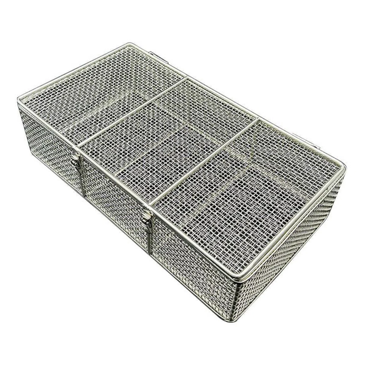 Medical 304 Desinfektionskorb aus Edelstahl, Wiederverwendbare Sterilisationskörbe mit Einziehbarem Griff und Deckel, für Chirurgische Medizinische Dentalinstrumente, WWFKWEMK, 30 * 20 * 10cm