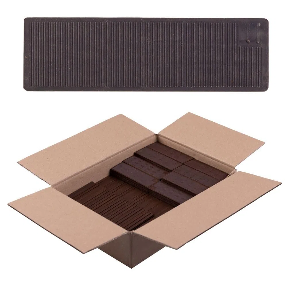 Abstandshalter Kunststoff - 100 Stück - 34 x 100 x 7 mm - Set - Distanzklötze für Fußböden, Fenstern, Türen - Verglasungsklötze - Unterlegplatten - Fensterklötze
