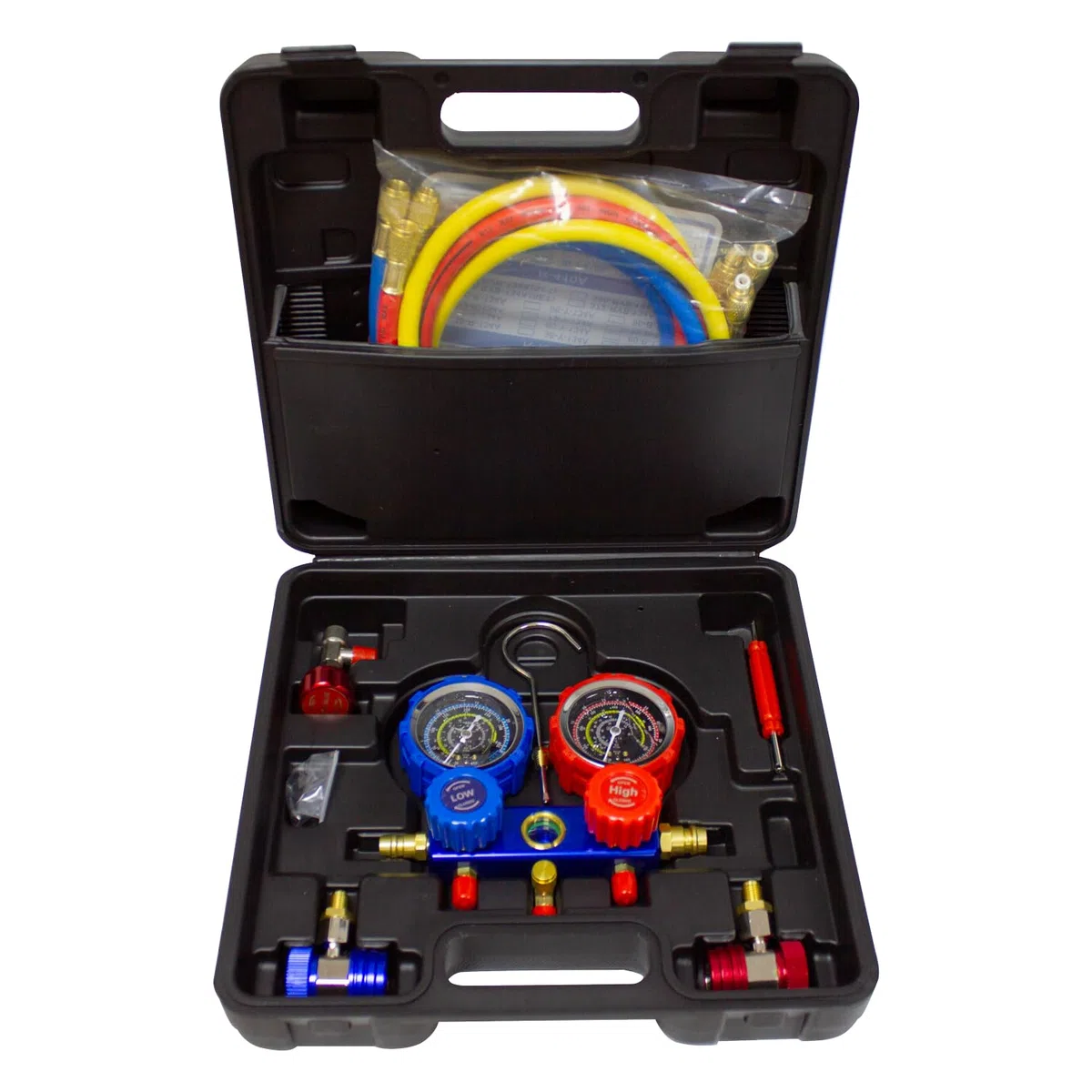 Manometer mit Glyzerin Koffer Set für Klimaanlage, R32, R410, R134, vibrationsfrei