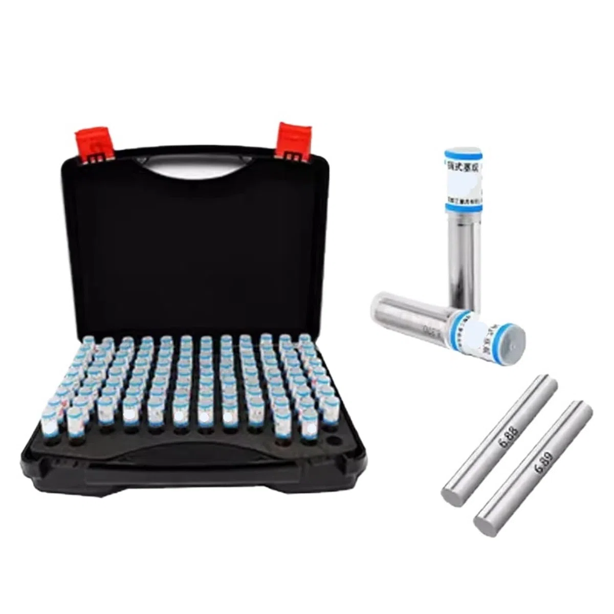metrischer Messdorn 101 Teile/Satz Stahlstiftlehre 1,00-2,00-3,00-4,00-5,00-10 mm Glatte Lehre Lochlehre Set Stift Messwerkzeug mit Box(1.00-2.00mm)