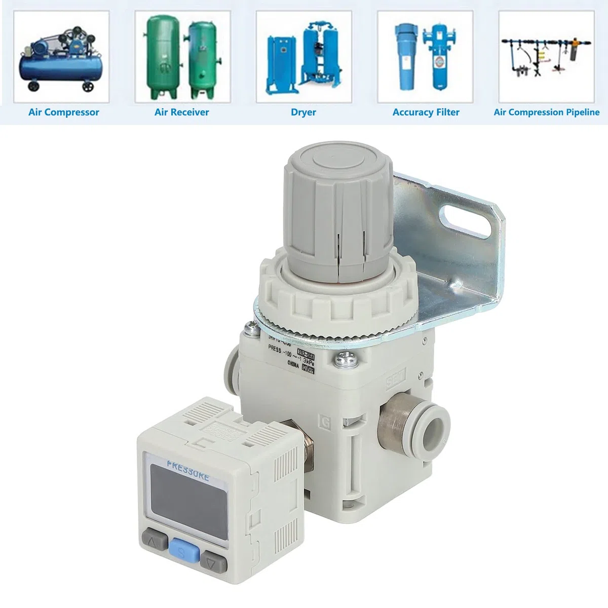 Luftdruckregler, Pneumatischer Vakuumregler Einfache Bedienung ABS -100 Bis -1,3 KPa für die Industrie