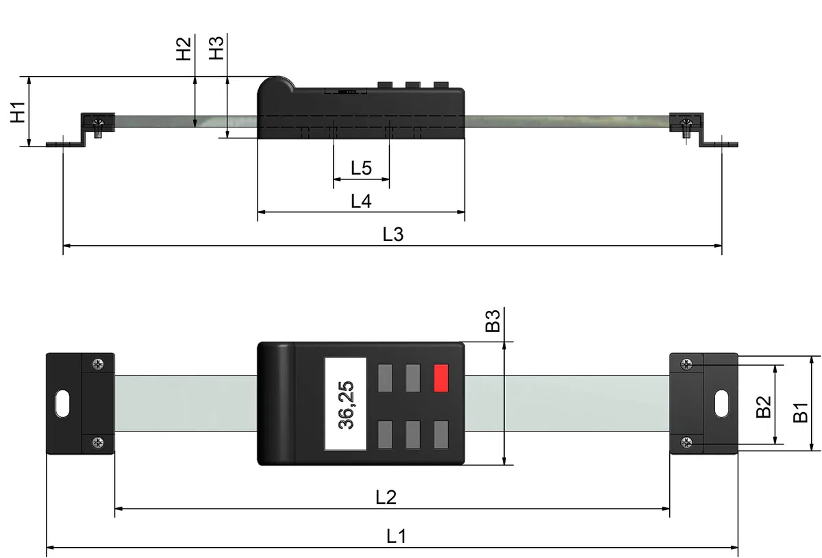 WABECO Anbaumessschieber digital 150 mm vertikal Einbaumessschieber Messschieber