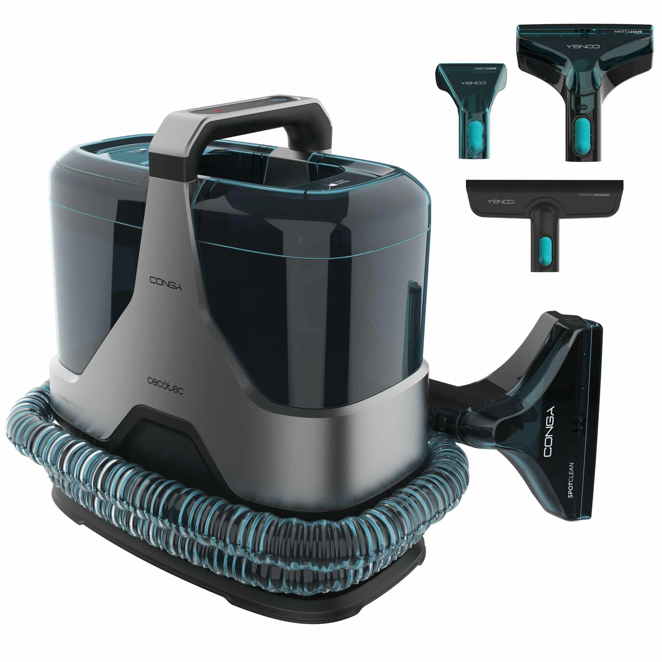 Cecotec Teppichreiniger und Staubsauger - Conga 6000 Carpet&Spot Clean XXL Advance mit Kabel. 600 W, sprüht, saugt und reinigt, 15 kPa Saugkraft, 1300 ml Tank, Aktionsradius 7 m