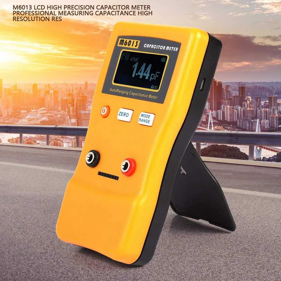 Akozon M6013 Kapazitätsmesser Auto-ranging Kondensator Kapazitätsmessgerät 5-stellige Lesung 1% High Pricision 0,01 pF bis 470 mF (470000uF) Messung der Hintergrundbeleuchtung Auto schlafen