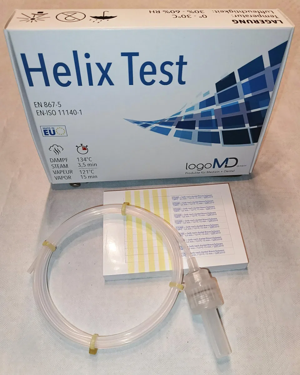 Helix-Prüfkörper-Set, 250 Indikatoren, EN 867-5 und EN-ISO 11140-1 zertifiziert, für Dampfsättigung in Autoklaven Typ B, 10 Röhrchen (Packung mit 10 Stück), hergestellt in der EU