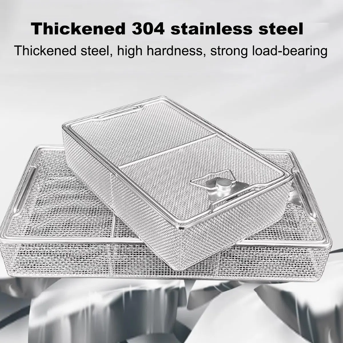 Medizinisches Chirurgisches Tablett, Netzkorb Aus Edelstahl Mit Deckel, Sterilisationskorb Für Chirurgische Instrumente, Maschenweite 4mm/0.16in, Für Operationssaal, Dental(30x20cm/11.8x7.9in)
