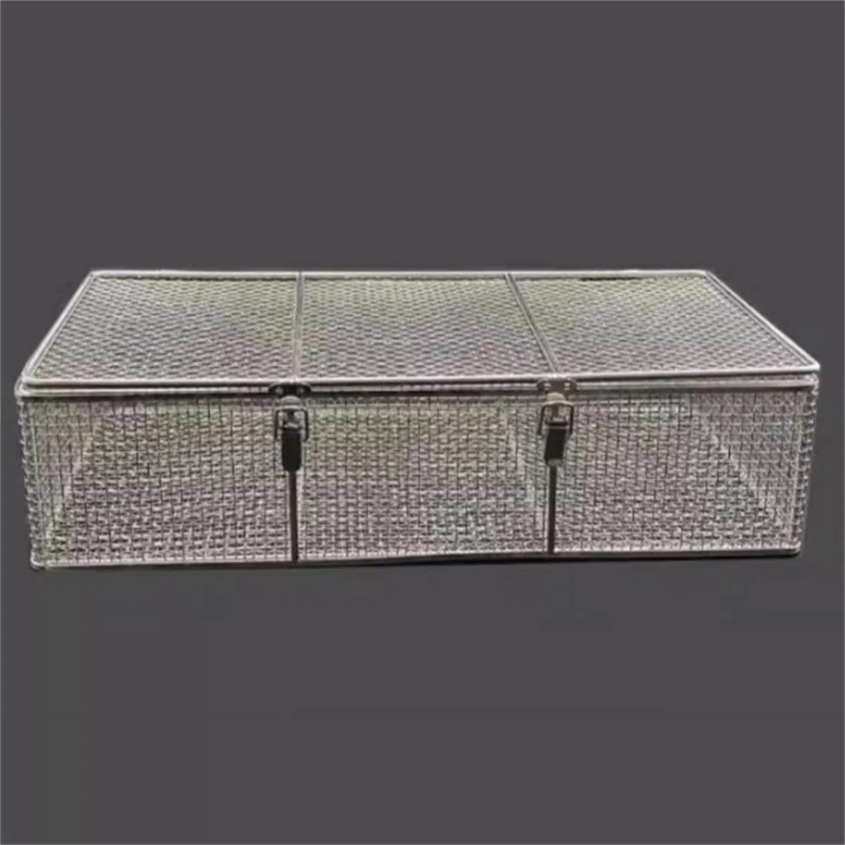 Medical 304 Desinfektionskorb aus Edelstahl, Wiederverwendbare Sterilisationskörbe mit Einziehbarem Griff und Deckel, für Chirurgische Medizinische Dentalinstrumente, WWFKWEMK, 30 * 20 * 15cm