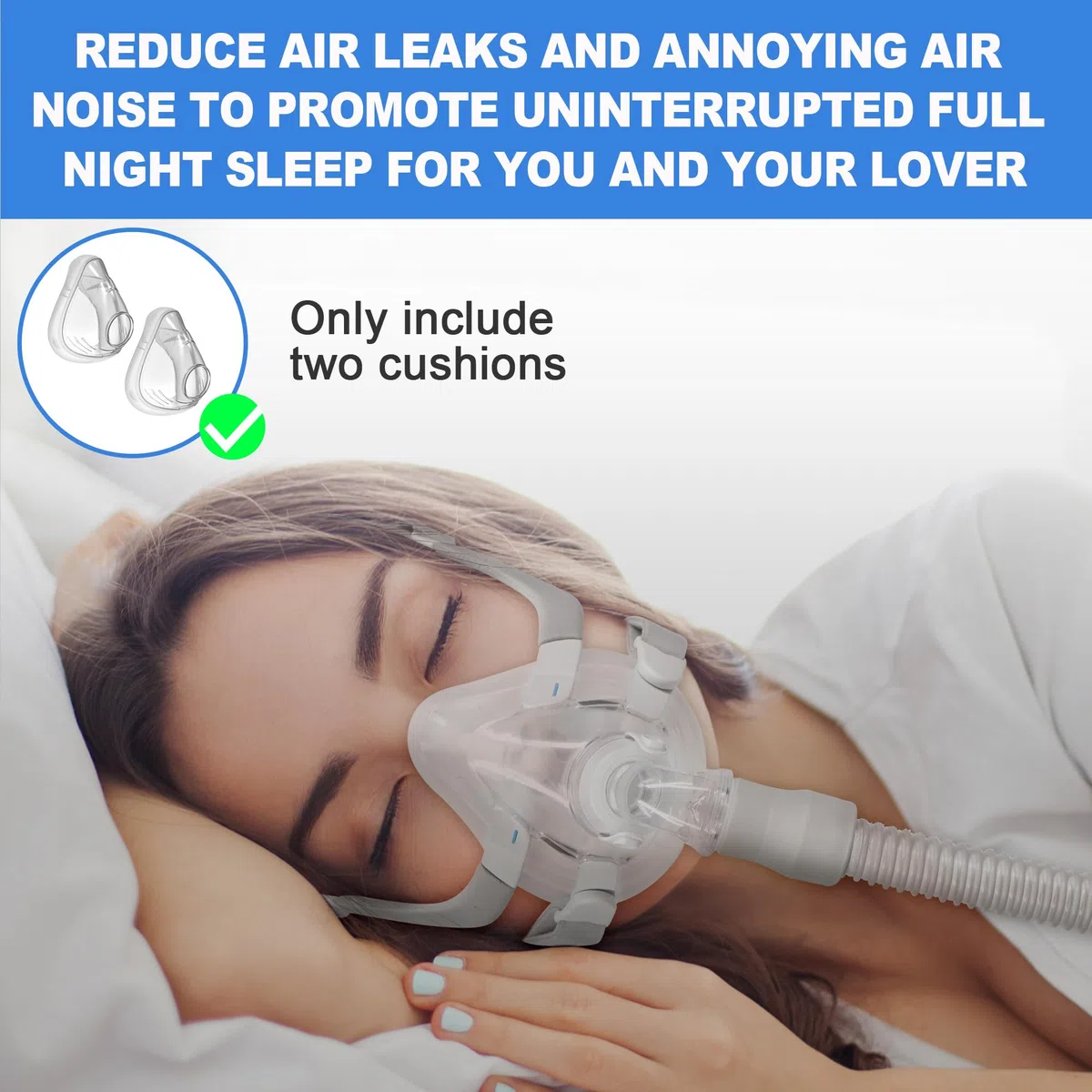 2er-Pack Ersatzkissen (M) für AirFit F20, zuverlässige Dichtung & weichere Passform, kompatibel mit dem Originalrahmen, Hochwertiges CPAP-Zubehör von BlessEase (Mittel)