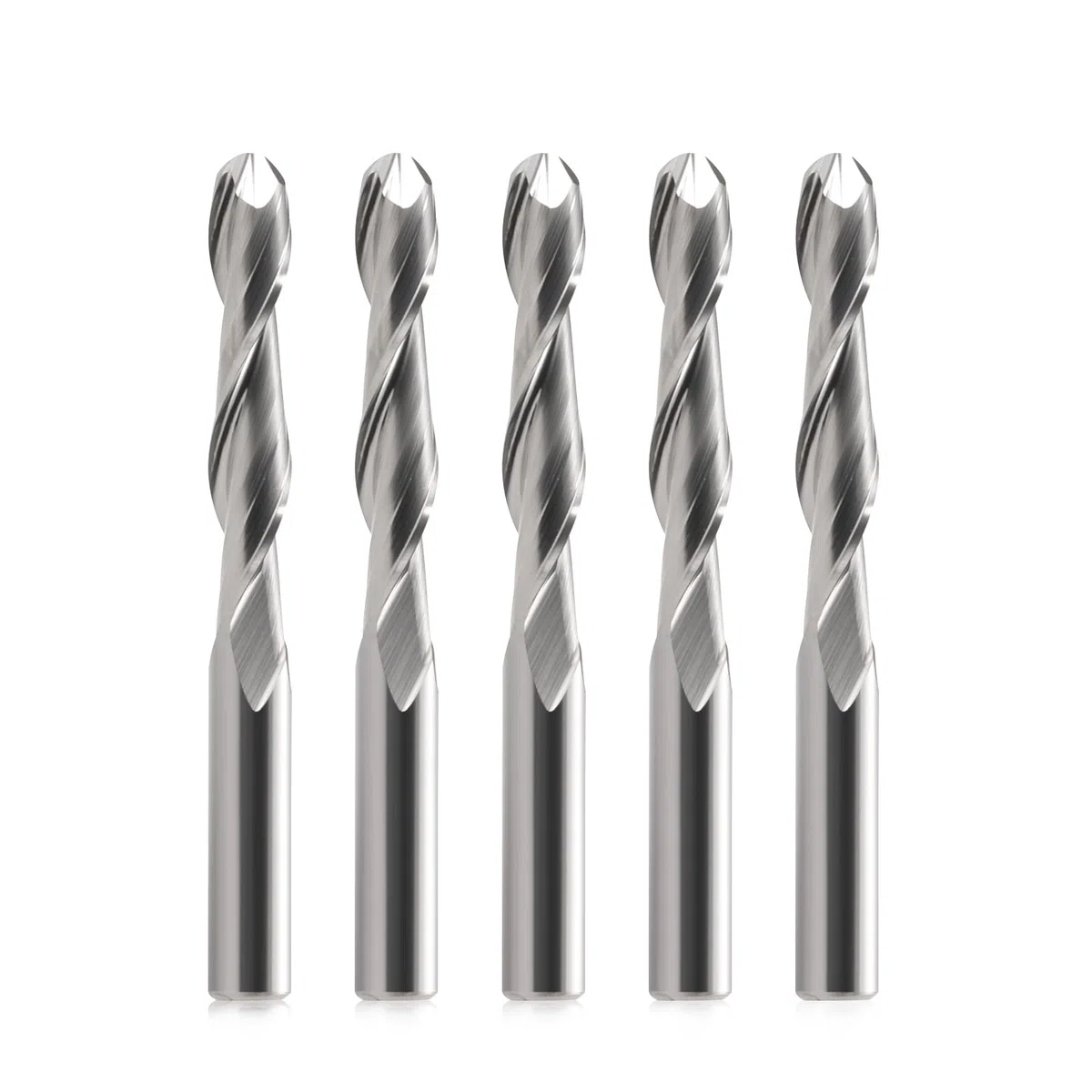 EU_HOZLY 5 STÜCKE Kugelkopffräser CNC Fräser Doppelflöte Spiralfräser 6 mm Schaft 2,36 Zoll Länge OVL