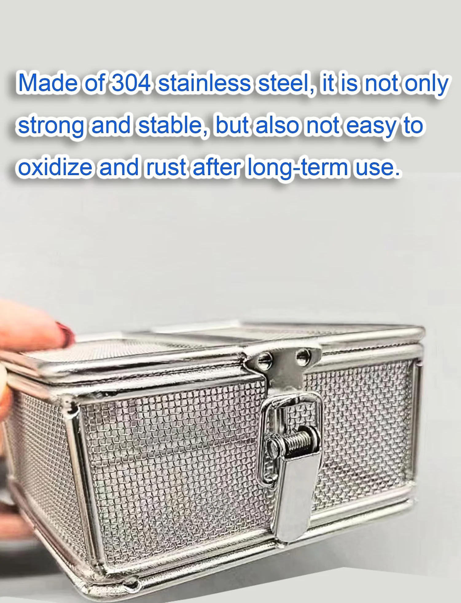 Sterilisationskorb for Instrumente aus Metall mit Deckel, Laborschalen, Gitterkorb aus Edelstahl 304, Instrumentenschale und perforierte Gitterkörbe, for Krankenhaus, Klinik(20x15x5cm/8x5.9x2in)