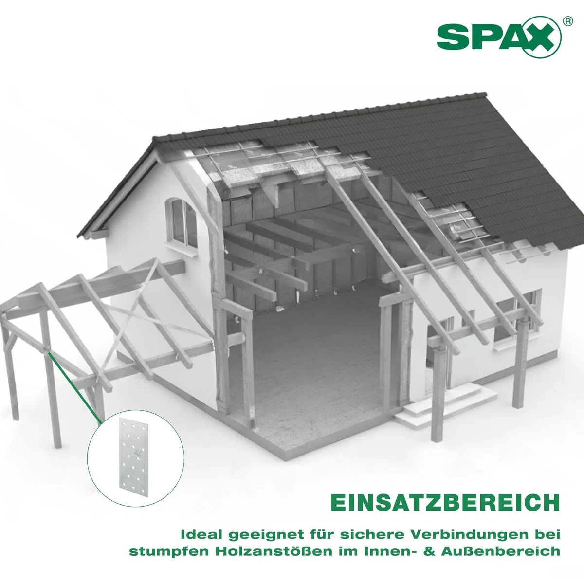 SPAX Lochplatte 40x120 mm, 1,5 mm Blechstärke, 200 Stk. - Verzinktes Stahlblech für Holzverbindungen - Made in Germany, SXNP15412