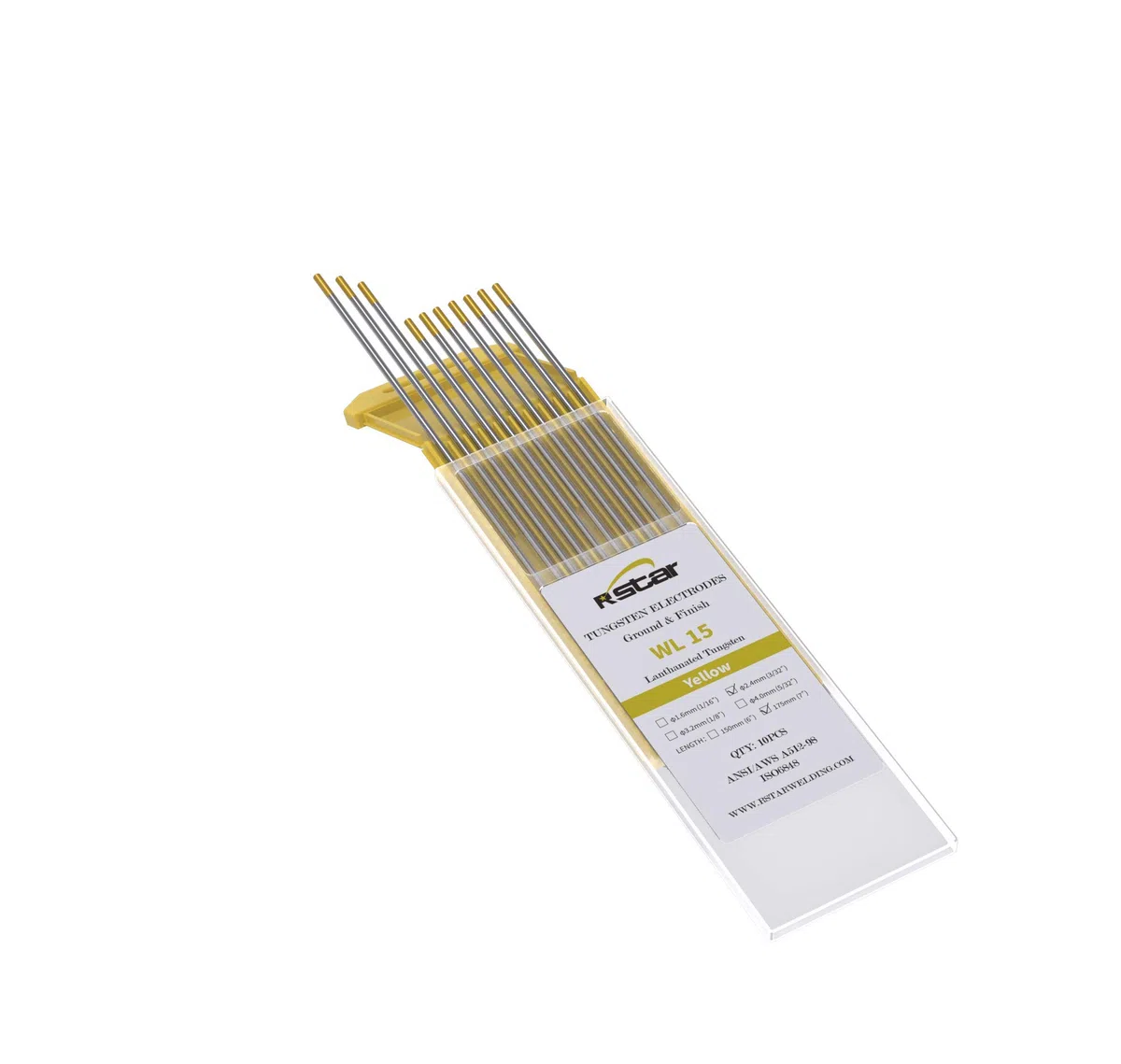WL15 Gold 1.5% lanthanatiert WIG Wolframelektrode Elektrode Ø2.4 x 175MM 10 Stück