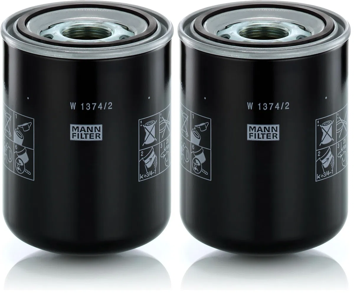 MANN-FILTER W 1374/2 Ölfilter Hydraulikfilter - für Off-Highway Anwendungen (Packung mit 2)