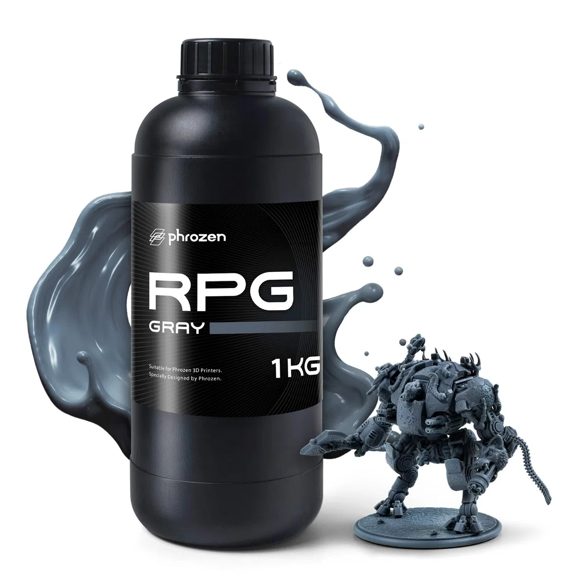 Phrozen RPG Resin | 3D Drucker Resin für SLA/DLP/LCD 3D Printer | 405nm Standard Photopolymer Druck Harz | Hohe Flexibilität und Detailgenauigkeit | ideal für RPG-Modelle - Grau (1kg)