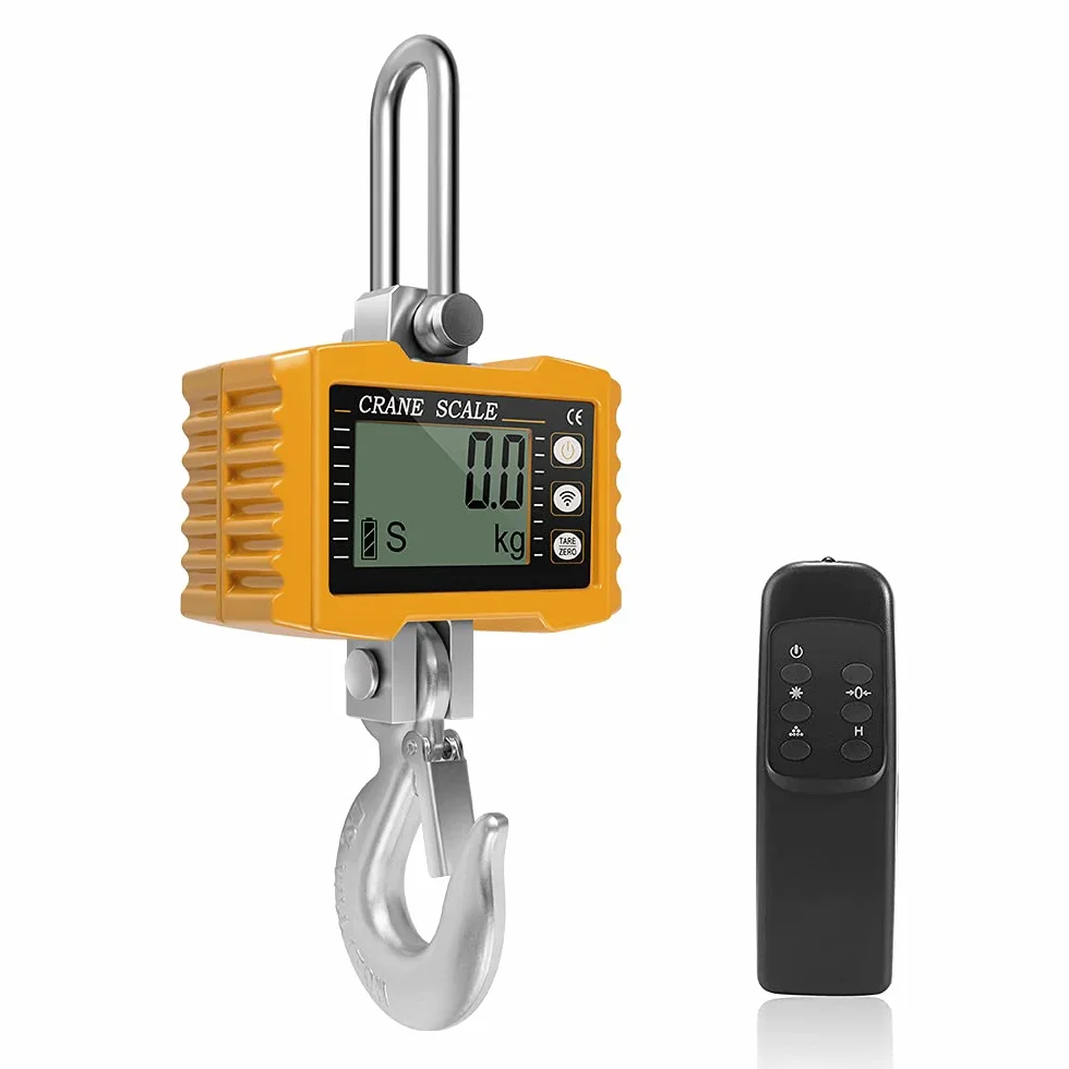 Hängewaage Digitalgewicht 2200lbs/1000kg Industriell Kranwaage Hochleistungs-Hängewaage für Bauernhöfe Tragbare elektronische Hängewaage 1T (A)