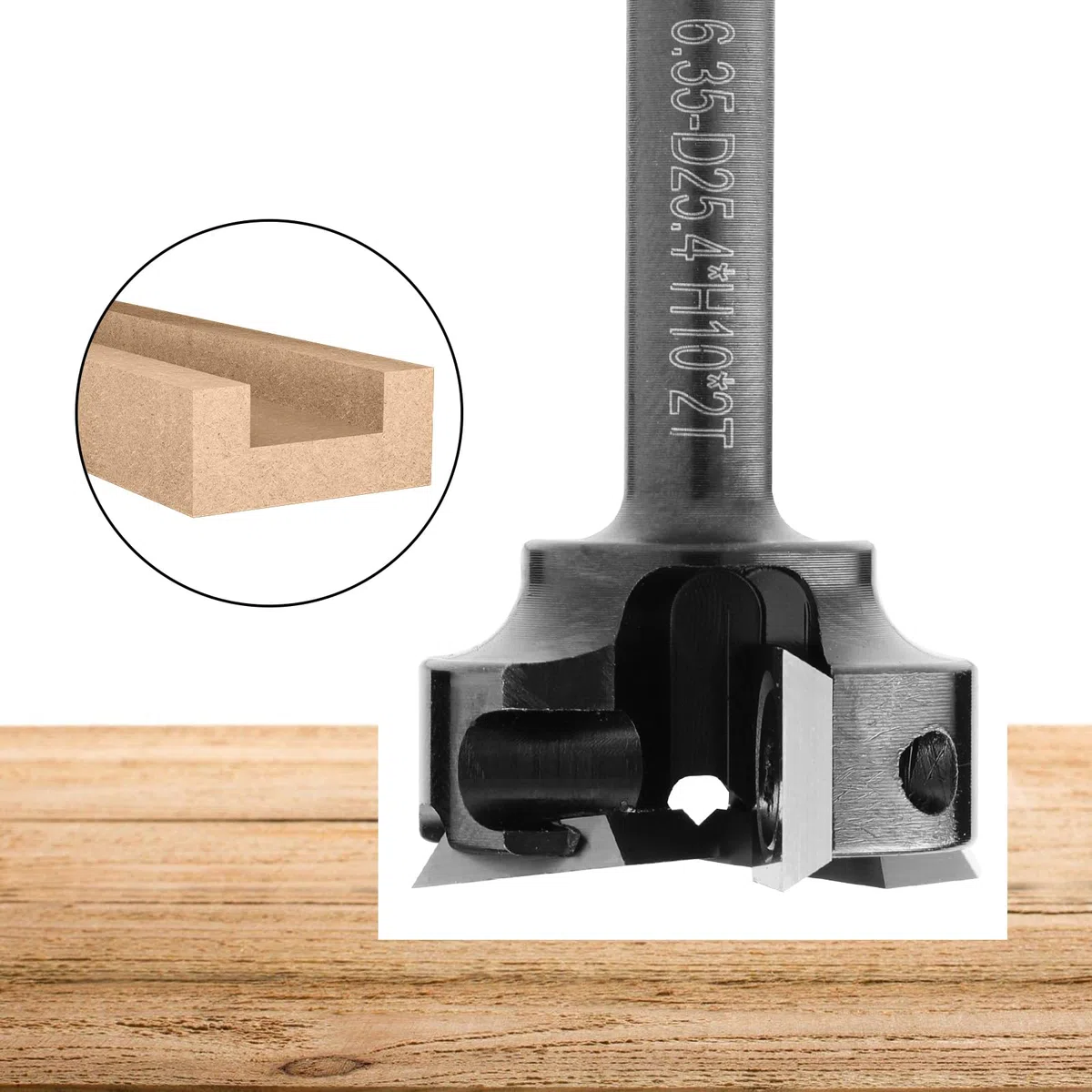 Genmitsu Planfräser 6,4mm Schaft für Holz Durchmesser 25 mm, CNC-Fräsmaschine, Plattenabflachungsfräser, Hartmetalleinsatz-Fräshobelfräser für Holzschnitzerei, SS03