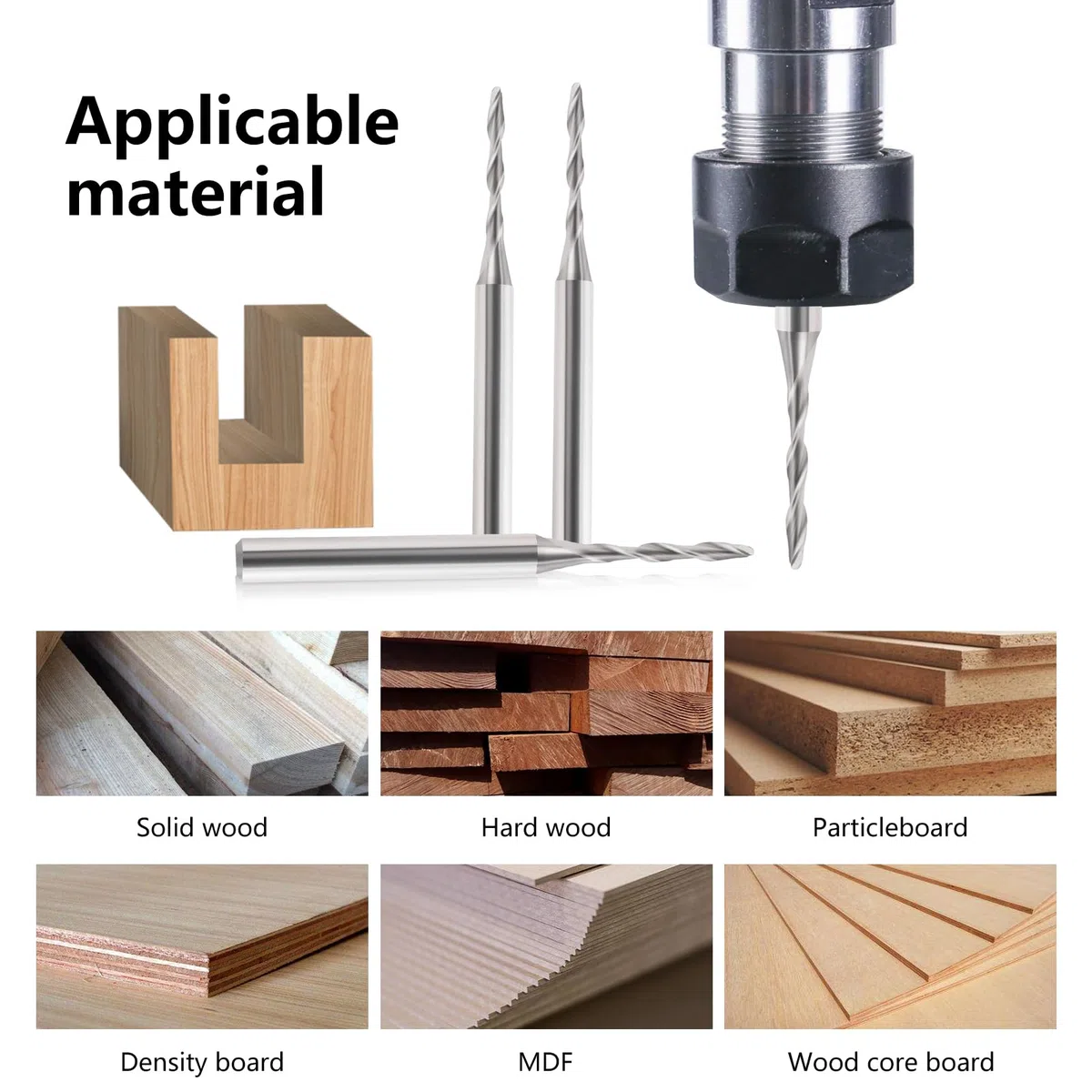 EU_HOZLY 6x22mm 2 Flöte Hartmetallkugel Nasenfräser CEL Packung mit 5