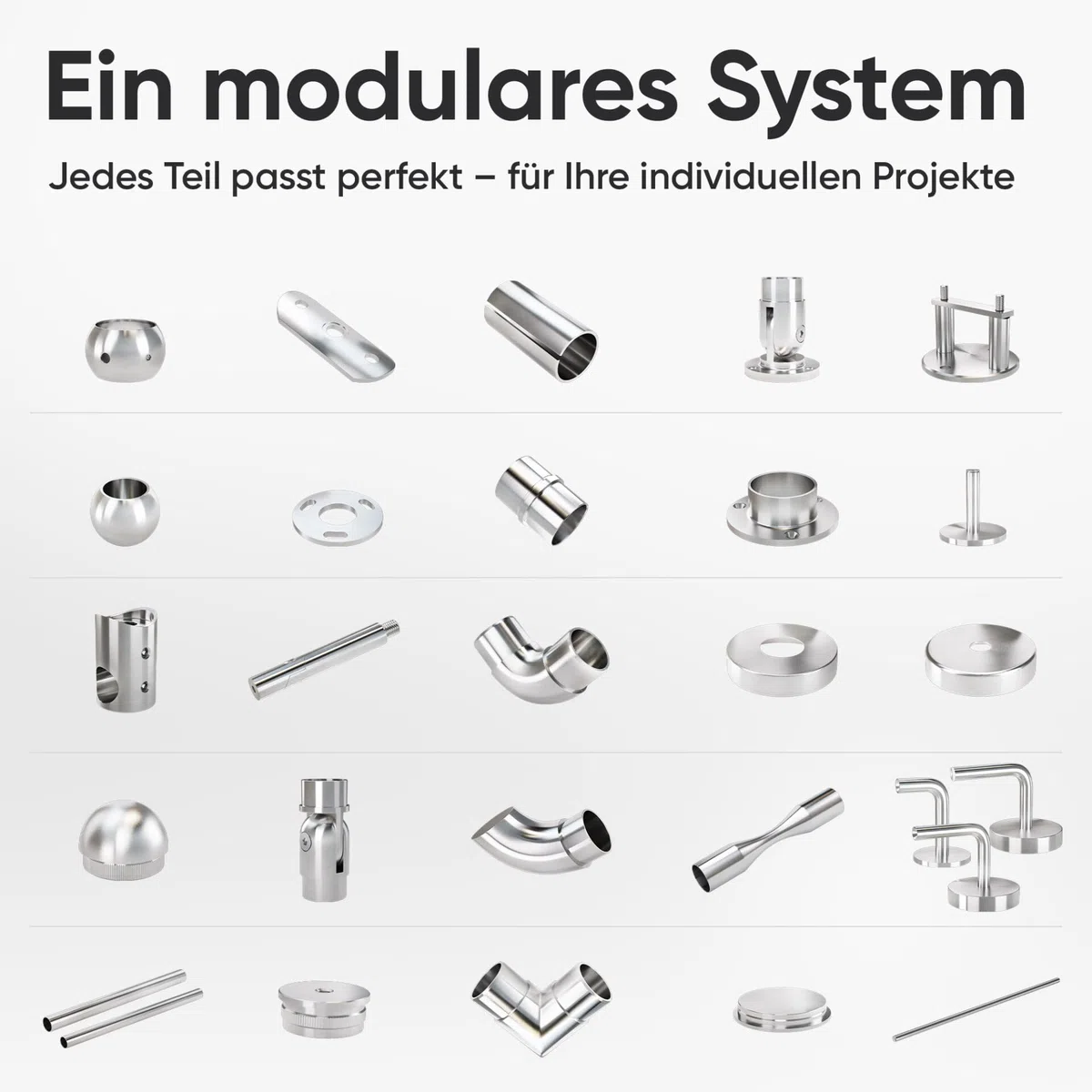 Edelstahlrohr V2A bis 6m am Stück - robustes Rundrohr Ø 42,4 für Handläufe, Geländer, Treppen für Innen- sowie Außenbereich, Heimwerken, Metallbau