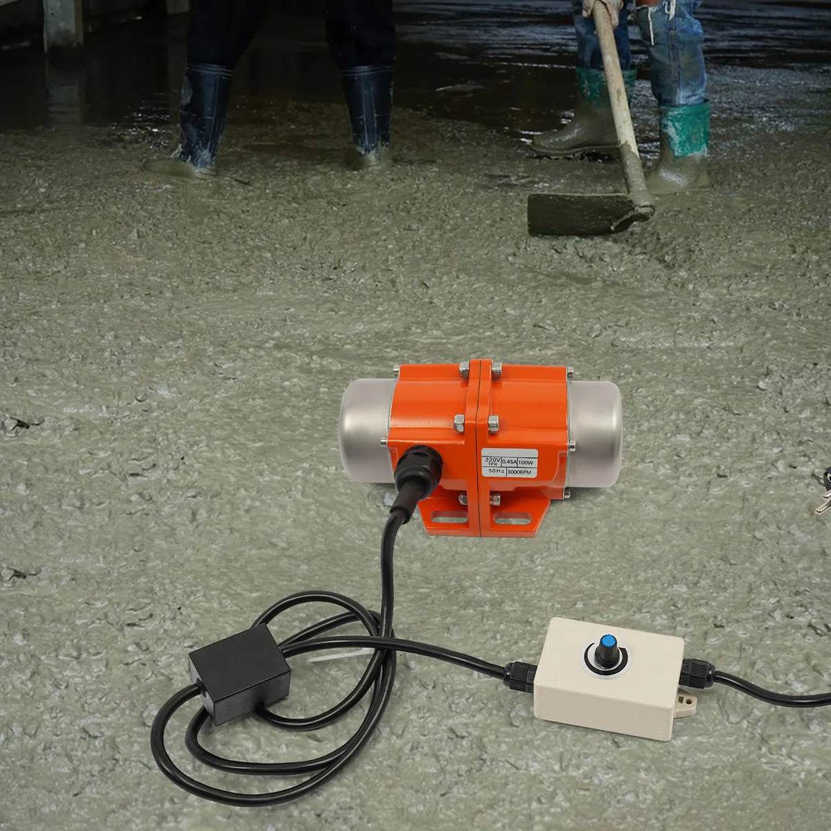 Vibrationsmotor mit Drehzahlregler, 220V Elektrischer Rüttler 1500-3000 U/min Mehrzweckmotor Vibrator Geräuscharm, Rüttelmotor Vibration Motor für Bergbau Metallurgie Kohle (100W)