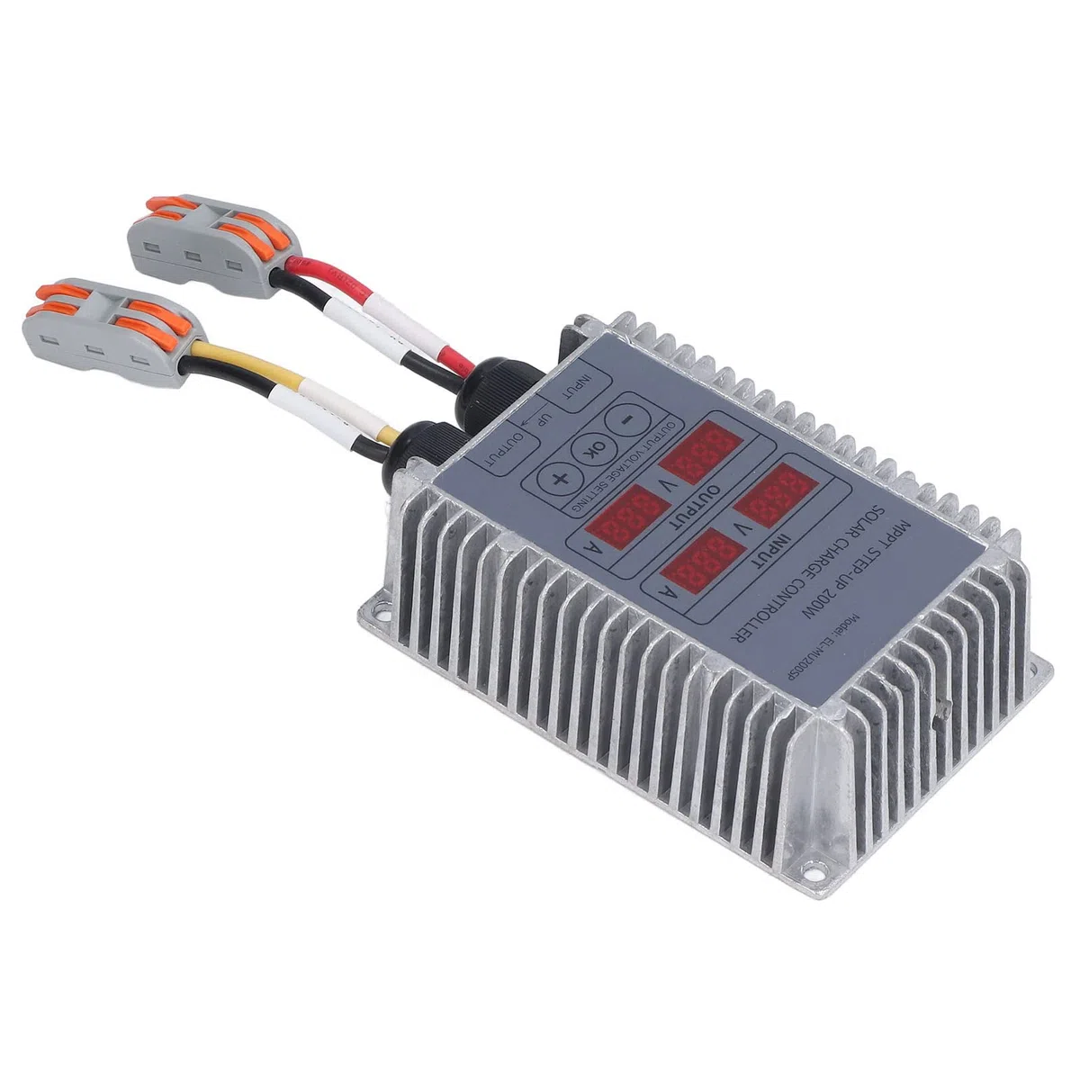 MPPT Solar-Laderegler Solar Batterie Laderegler Boost Spannungseinstellbarer Solarpanel-Regler mit LED-Anzeige Wasserdichtes Solar-Wechselrichter-Ladegerät für Solarmodule (24-85V) (400W)