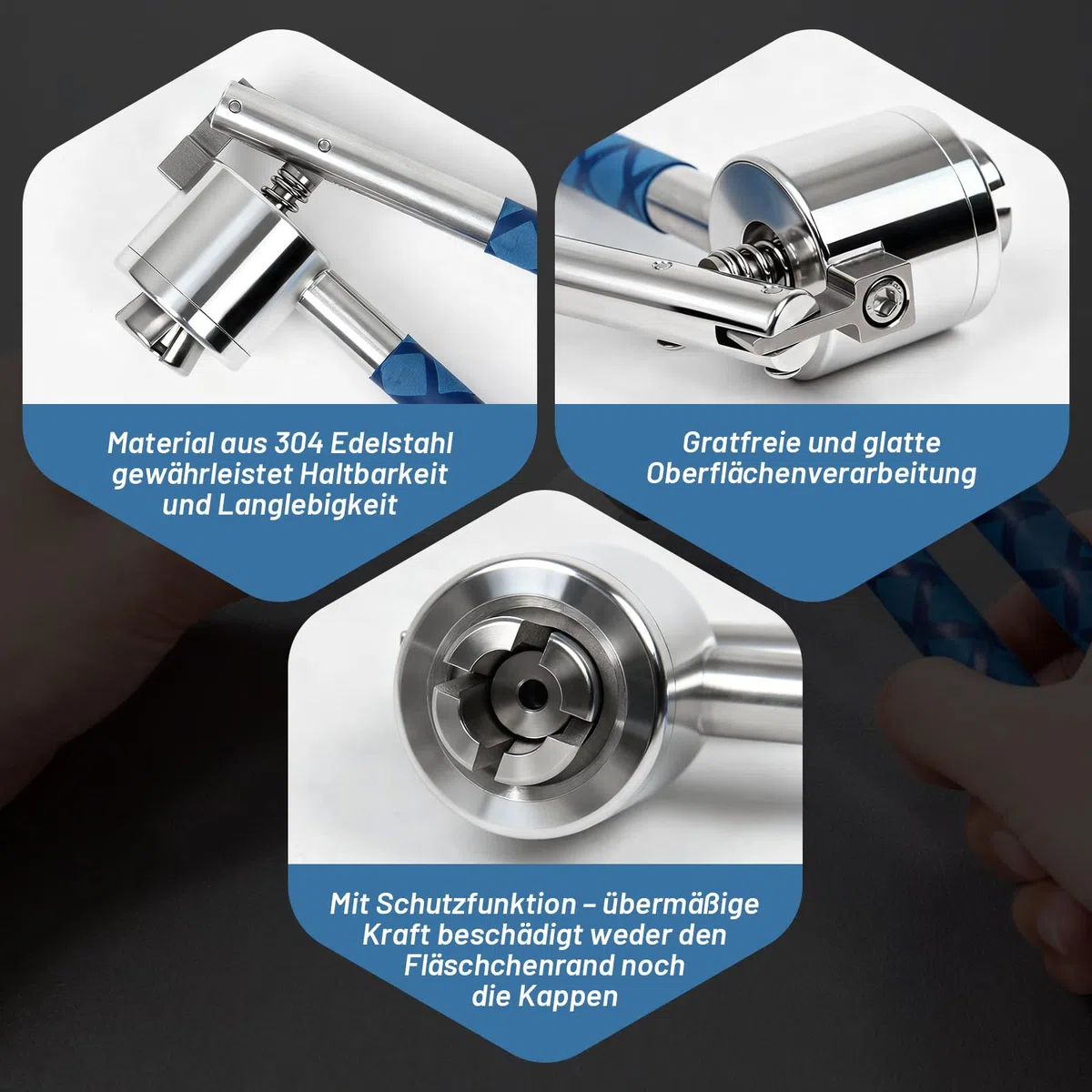 20mm Crimper für Flip off Fläschchen + 100 Stücke 10ml labor Glasfläschchen + 100 Gummistopfen + 100 Kunststoff-Aluminium-Kappen