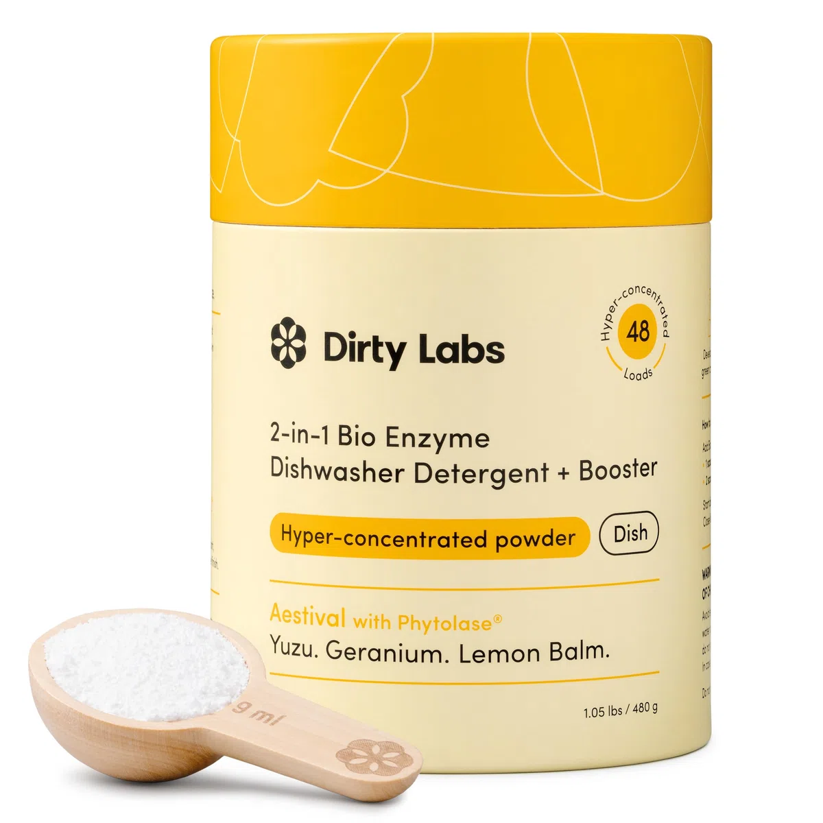 Dirty Labs Geschirrspülmittel und Booster | Aestival Scent | 48 Waschladungen (0,5 kg) | Ultra Clean, Fleckenfrei, Quick Wash optimiert | Hyper konzentriert