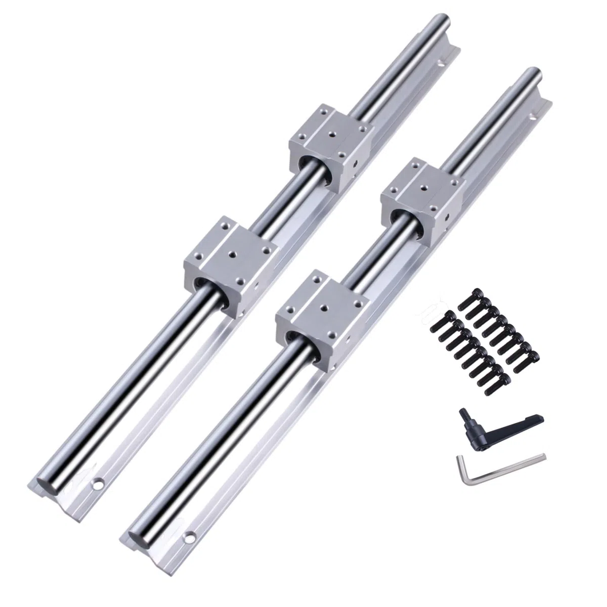 SBR20 Linearführung 1200mm 2 x Linearschienen und 4 x Lagerblöcke, Linearschienenlänge 1200 mm Linearschienen für Maschinen und automatisierte Geräte