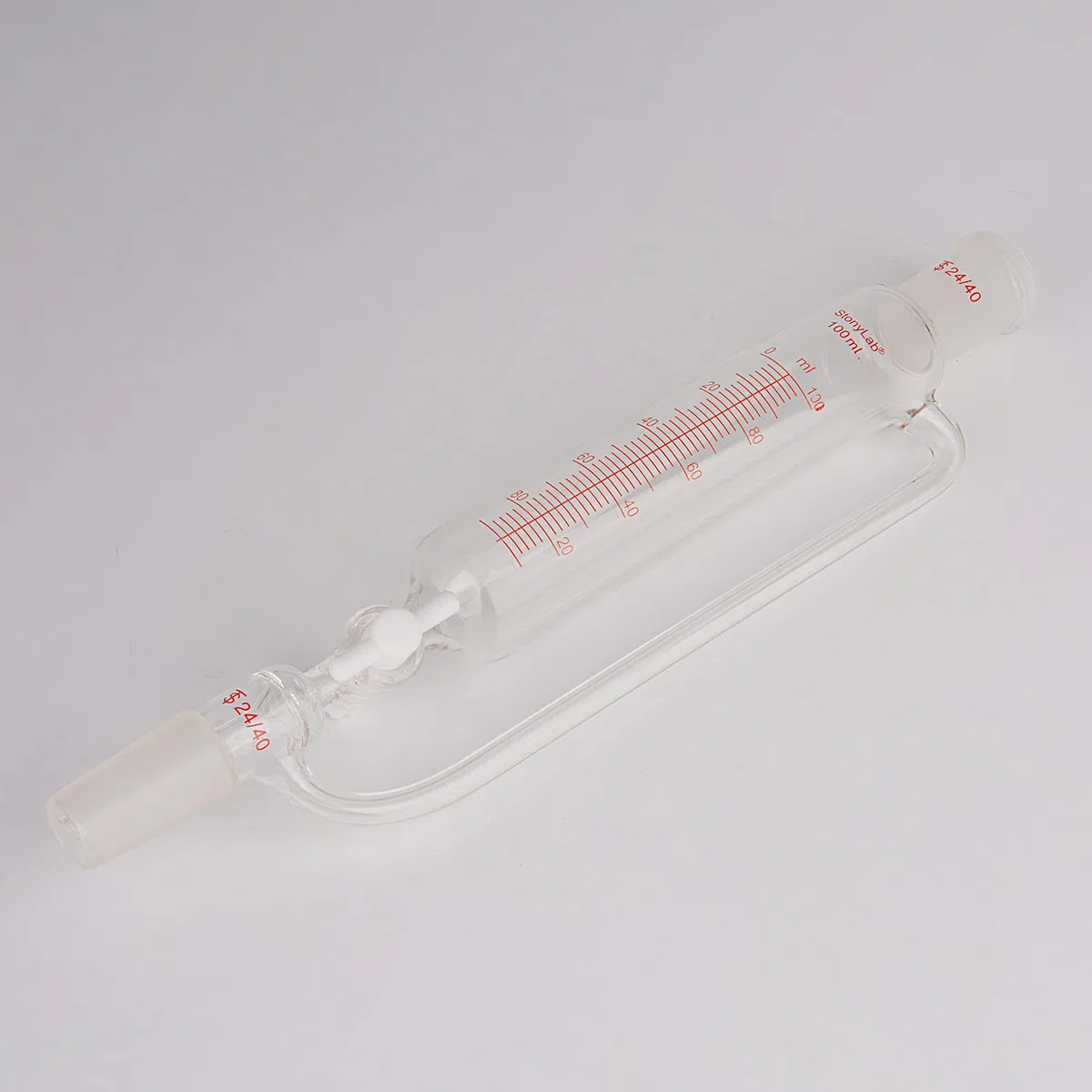 stonylab Druckausgleich Glastropftrichter mit Abgestufter Zugabe, Borosilikatglas Tropftrichter Addition Funnel Labortrichter mit 24/40 Gelenk und PTFE Absperrhahn (24/40 Joint, 100 ml)