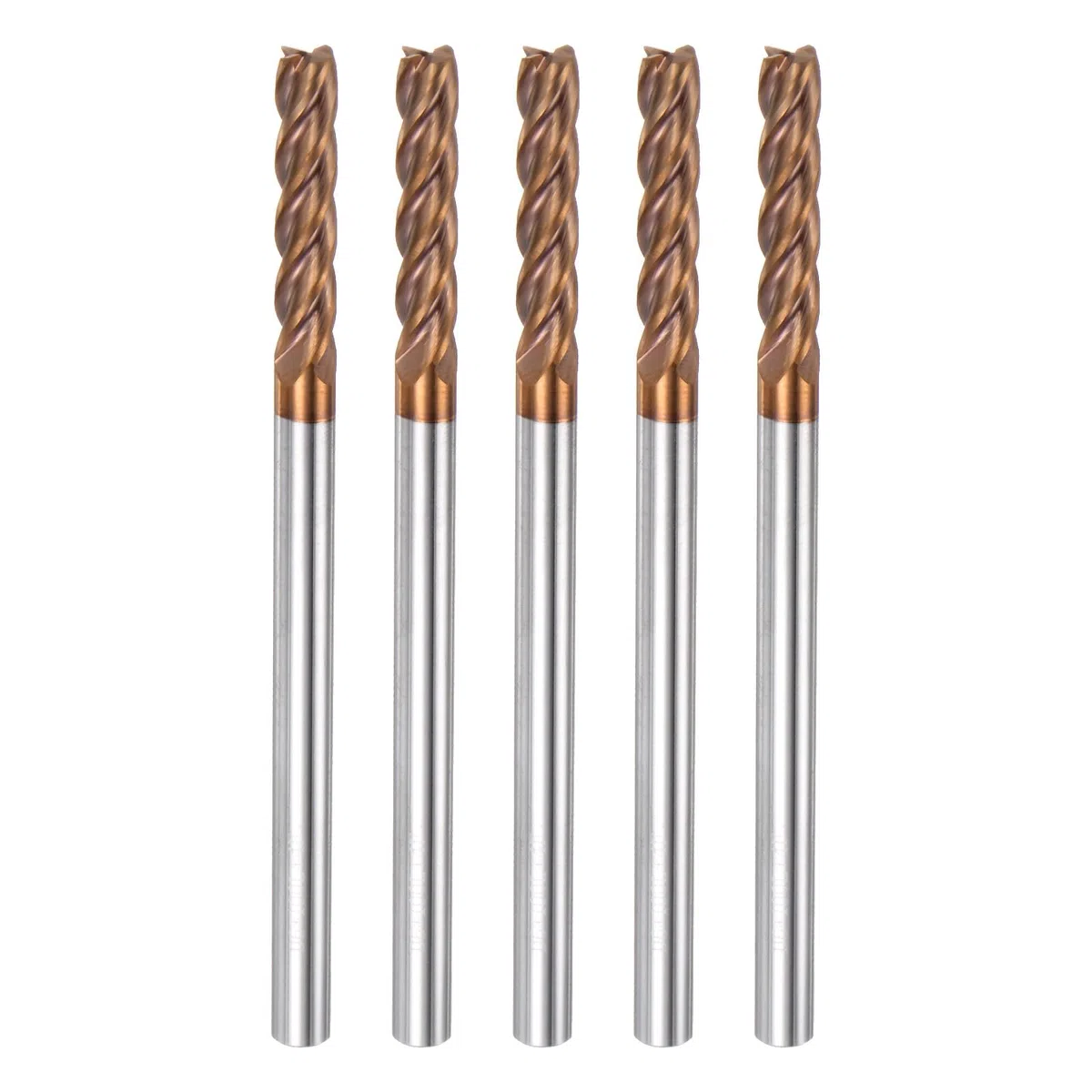 QUARKZMAN 5 Stück Karbid Vierkantfräser 6mm (15/64") Durchmesser 6mm (15/64") Schaft 100mm (4") Extra Lang HRC55 Mikrokorn Wolframkarbid 4 Schneiden Frässtift Fräser