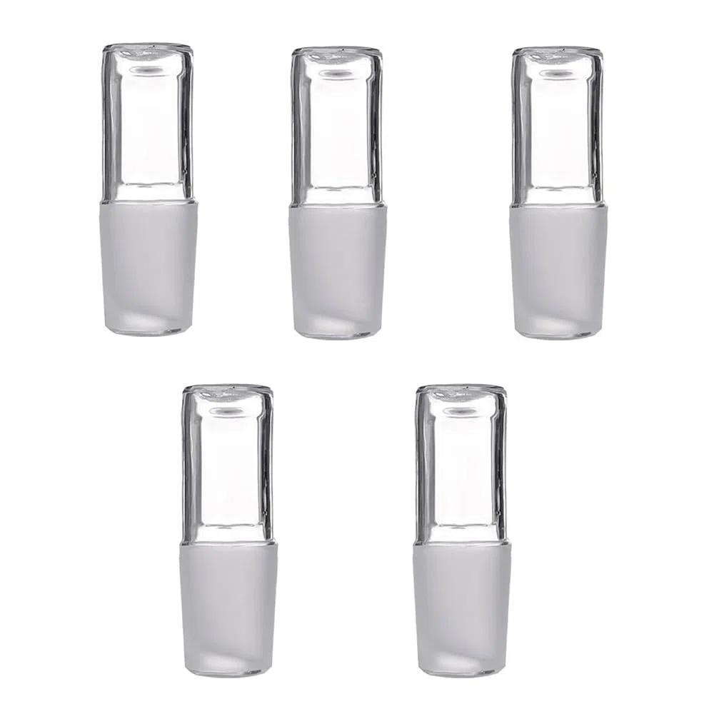 5-teiliger Glasstopfen, Glashohlstopfen, Verbindung 29/32, Schleifflachstopfen, Hohlkolben, Borosilikatglas