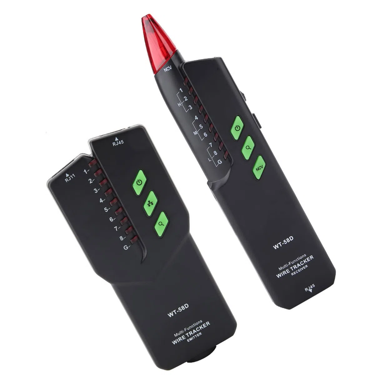 Wire Tracker, WT-58D Netzwerkkabeltester, Tragbare Multifunktions-Haltepunkttester RJ11 RJ45 Telefonkabel-, Netzwerk- und Kabeltester