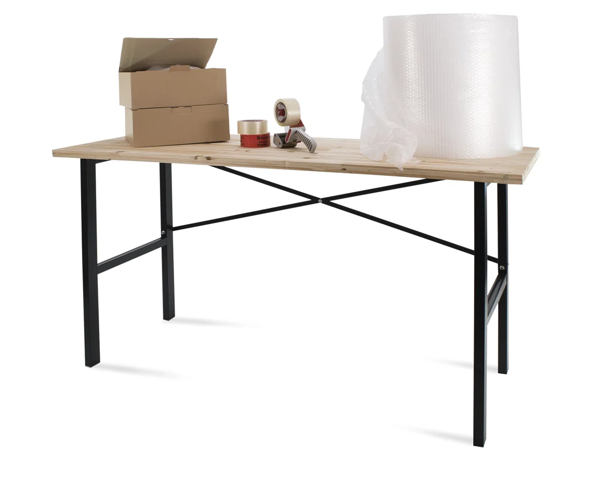 rikta Werkbank | Werktisch | ca. 159x85x58 cm (BxHxT) | Belastbarkeit 200 kg | Holz-Arbeitsplatte