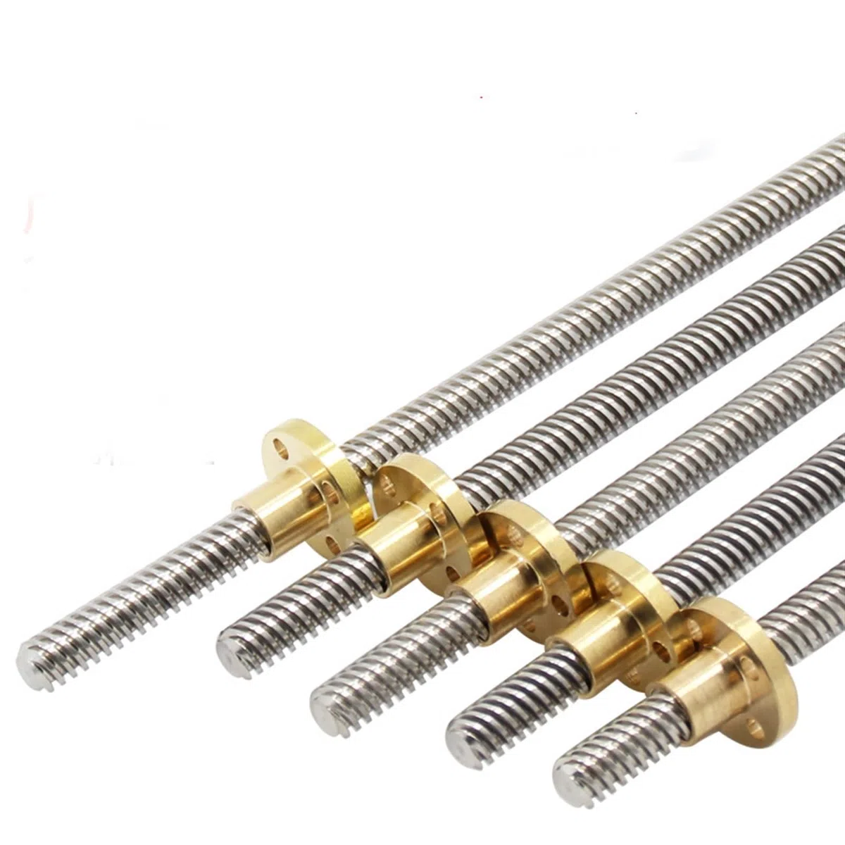 Gewindespiel T12 Trapezgewinde, 2 mm, 3 mm Steigung, 3 mm, 12 mm, 14 mm Blei, Edelstahl-Schraubenstange, T12-Leitspindel mit Messingmutter Schraube trapezförmig (Color : Pitch 2mm lead 14mm, Size :
