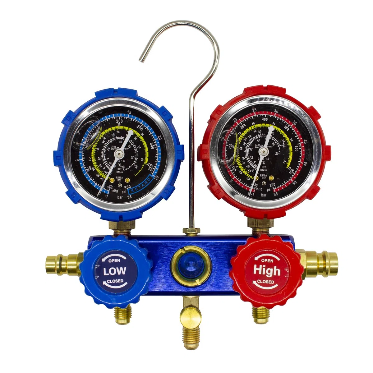 Manometer mit Glyzerin Koffer Set für Klimaanlage, R32, R410, R134, vibrationsfrei