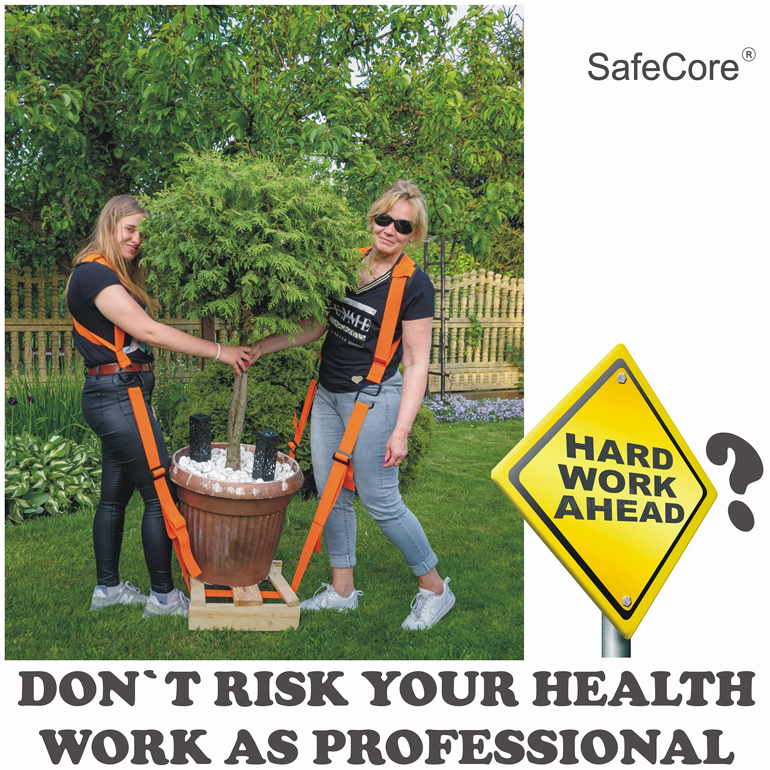 SafeCore Tragegurte Umzug 2 Personen bis 500 kg, Schultergurte 4 m | Profi Möbeltragegurte, ergonomisch, rückenschonend, hilft Möbel Geräte tragen, 2 Personen System, lange Spannweite
