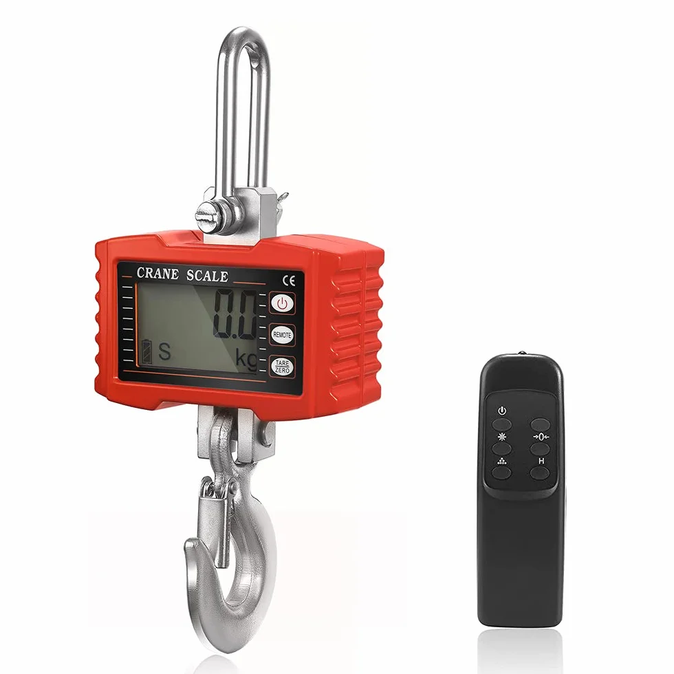 Hängewaage Digitalgewicht 2200lbs/1000kg Industriell Kranwaage Hochleistungs-Hängewaage für Bauernhöfe Tragbare elektronische Hängewaage 1T (B)