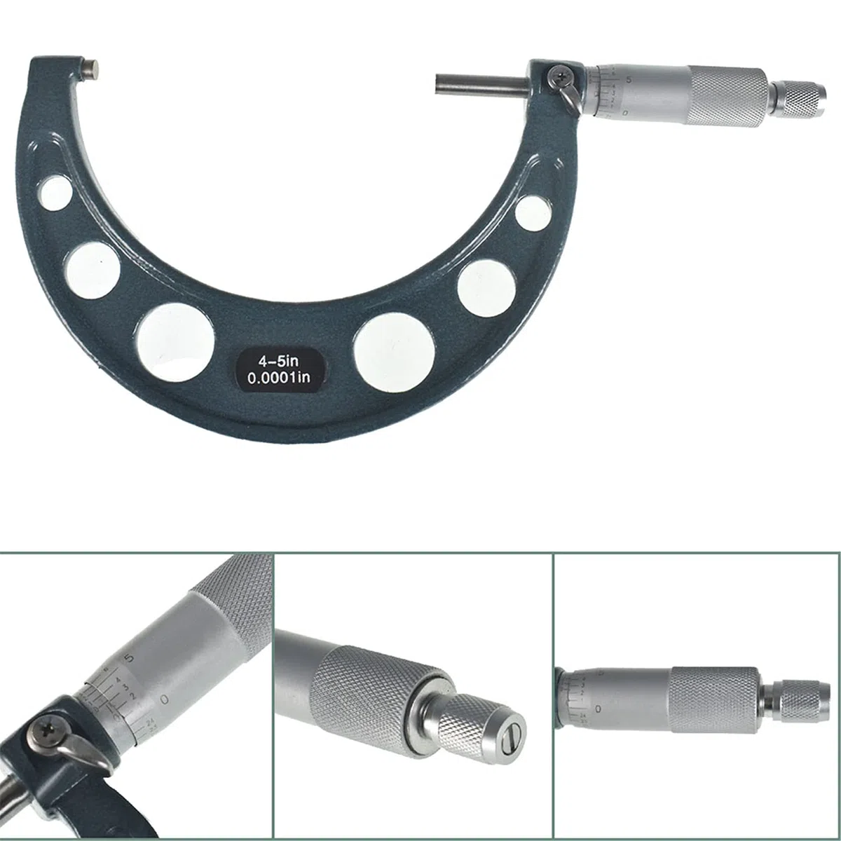 6 Stück 0-6 Zoll Außenmikrometer & Zubehör, professionelle 0.0001 Präzisionsgraduierung mit Hartmetallspitzen, Maschinenwerkzeug-Set Industriewerkzeuge