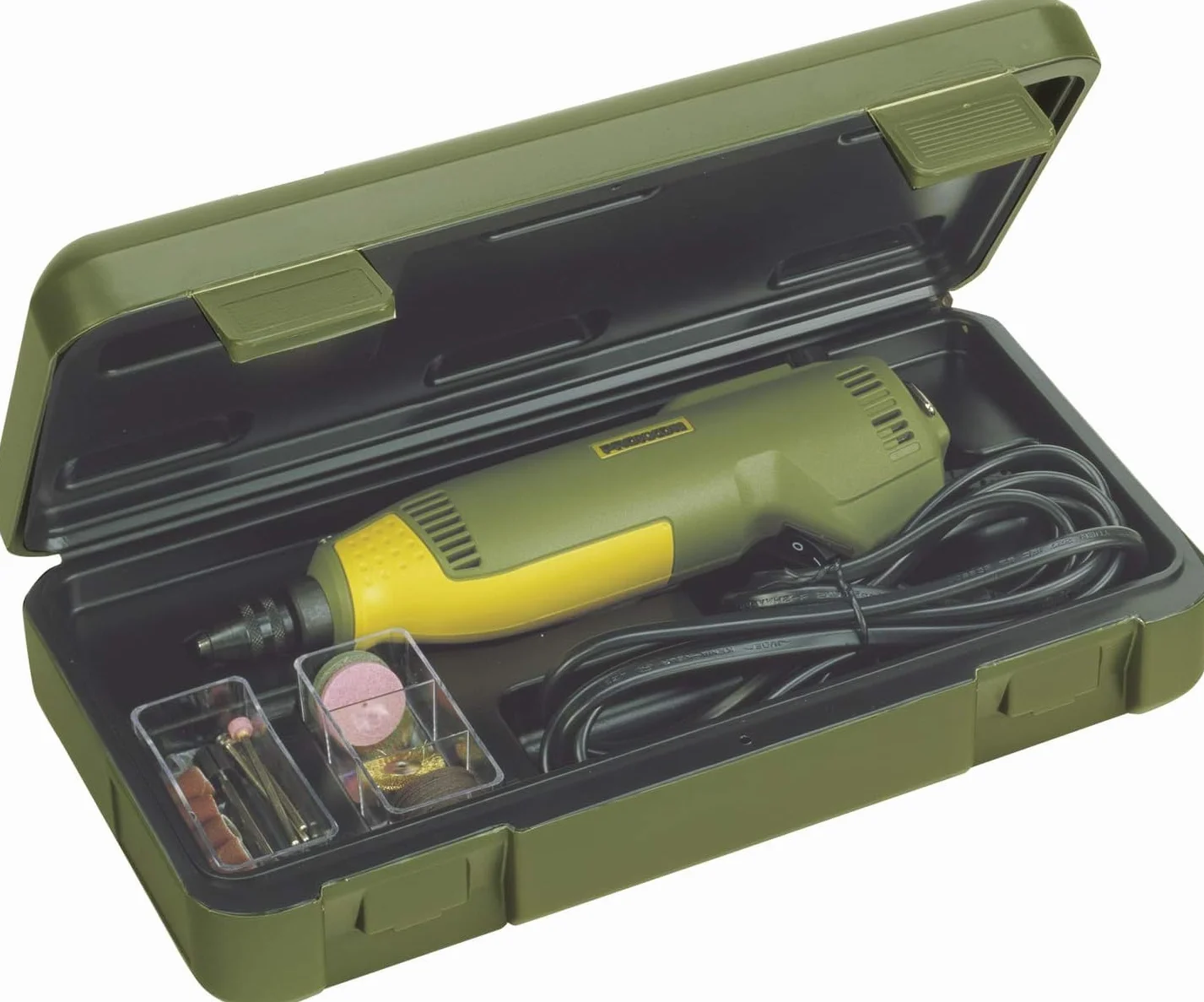 PROXXON Multifunktionswerkzeug, Feinbohrschleifer FBS 240/E mit Einsatzwerkzeugen, 43-teiliges Zubehör-Set, 5000-22000/min, 230 V, 28472