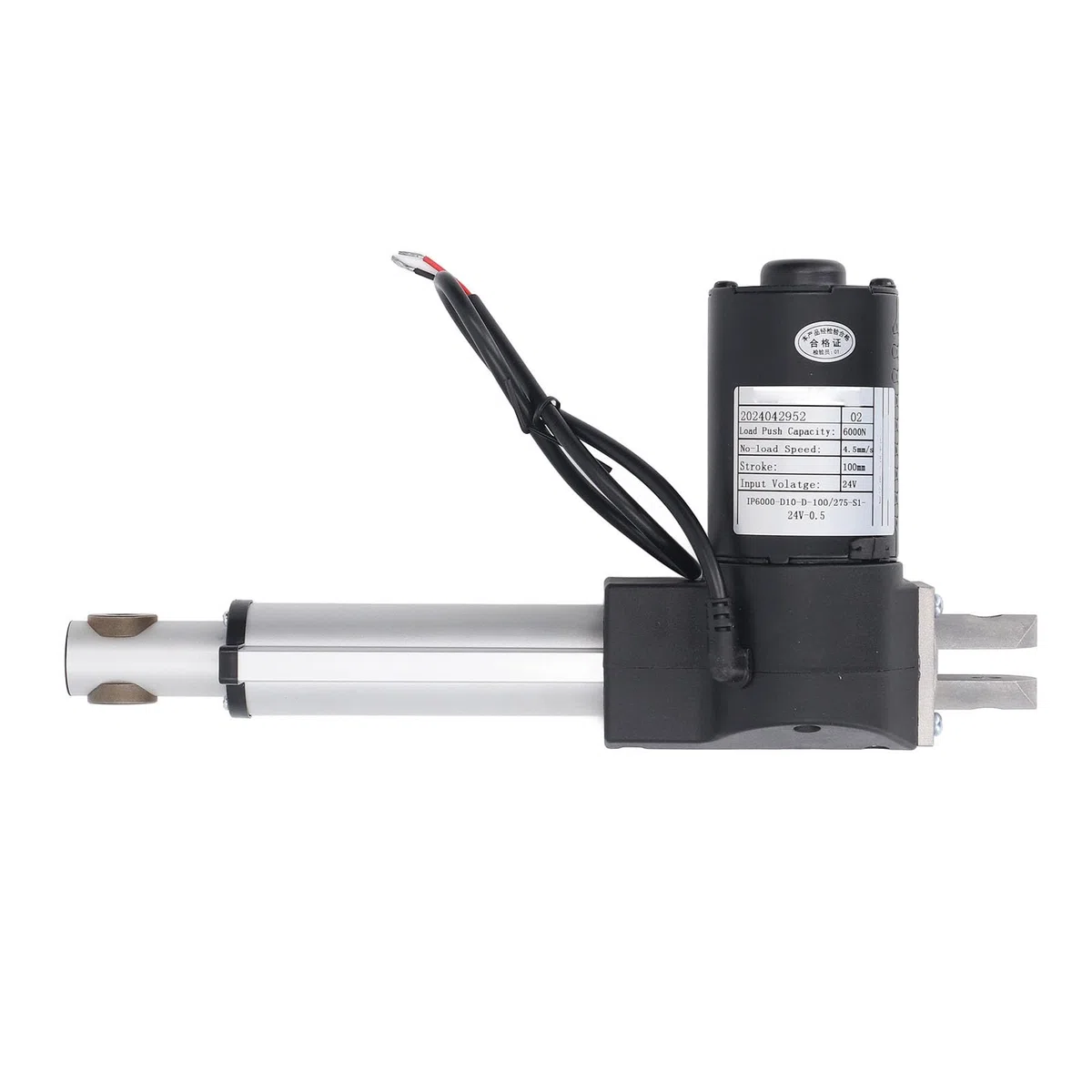 6000N Elektrischer Linearantrieb, 24 V, 100 Mm Hub, Hohe Sicherheit, Aluminiumrohr, ABS-Montageanschluss, IP43, 4,5 Mm/s, Medizin, Industrie, Landwirtschaft, Gastronomie,