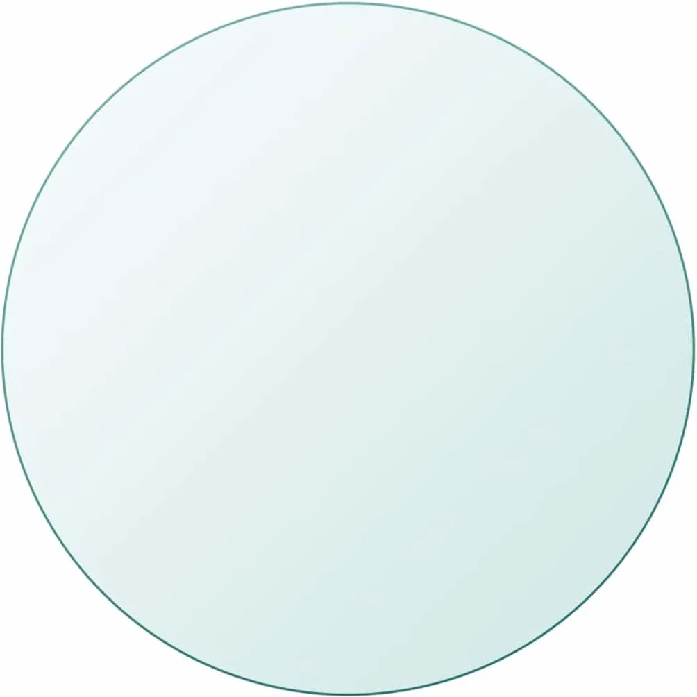 vidaXL Tischplatte, Ø 700 mm, Gehärtetes Glas, Keine Montage, Transparent, Rund, 8 mm Dick, Ersatzschutz, Robuste Glasplatte