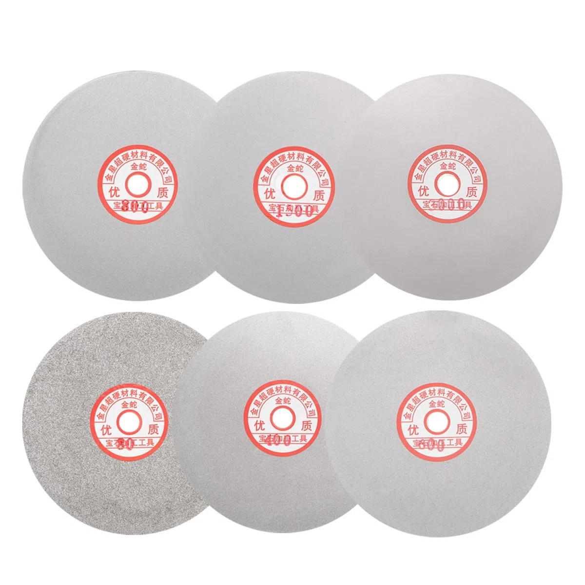 uxcell Diamant-Schleifscheiben-Set, 150 mm, Körnung 80/400/600/800/1500/3000, 1,27 cm Dorn Loch, flache Rundscheibe, Polierscheiben für Edelstein, Fliesen, Glas, Stein, Metall, 6 Stück