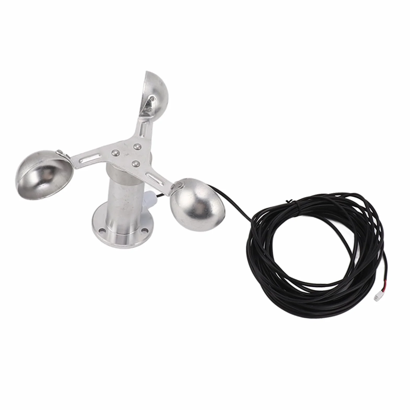 Windgeschwindigkeitssensor Anemometer mit 3 Schalen für Windmessung, Aluminiumlegierung，Kabel 8m，0-3.8V Ausgang für Wetterstationen und Industrielle Anwendungen