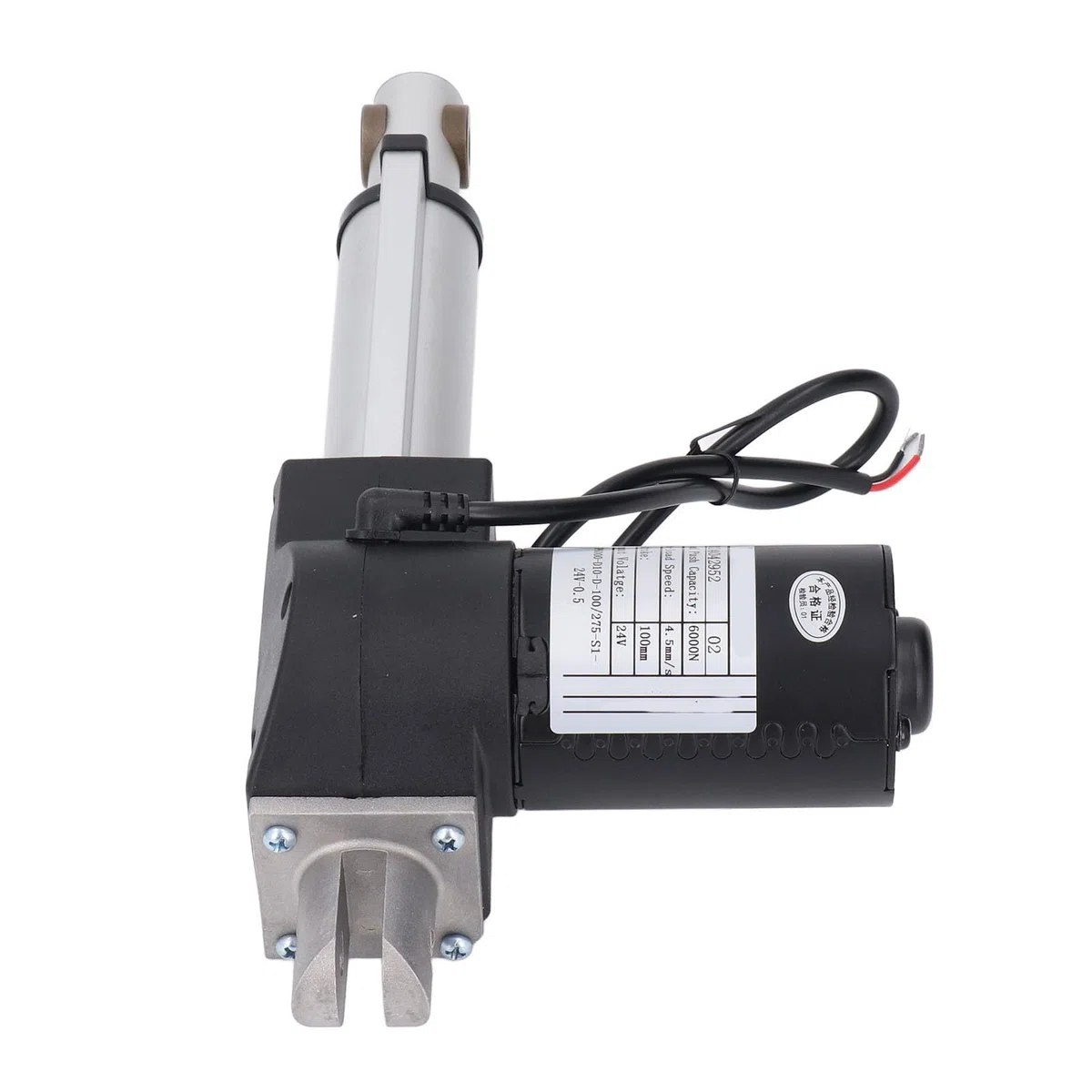 6000N Elektrischer Linearantrieb, 24 V, 100 Mm Hub, Hohe Sicherheit, Aluminiumrohr, ABS-Montageanschluss, IP43, 4,5 Mm/s, Medizin, Industrie, Landwirtschaft, Gastronomie,
