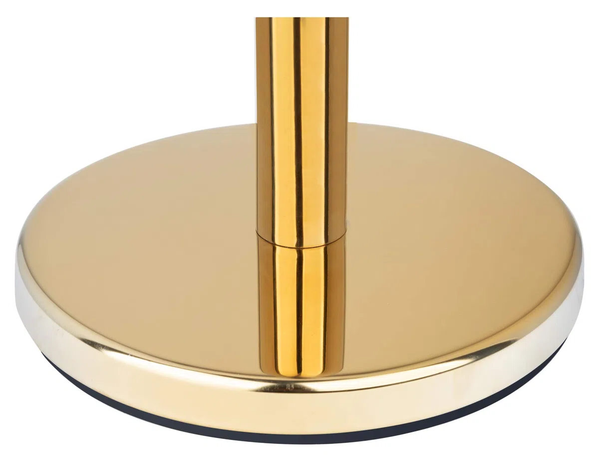 Stagecaptain PLS-150 Deluxe 2.1-150G Absperrständer Personenleitsystem - 2 Edelstahl-Stative und 1 rotes Seil mit 1,5m Länge - Für Konzerte, Ausstellungen, Hotels, Kinos u.v.m. - gold