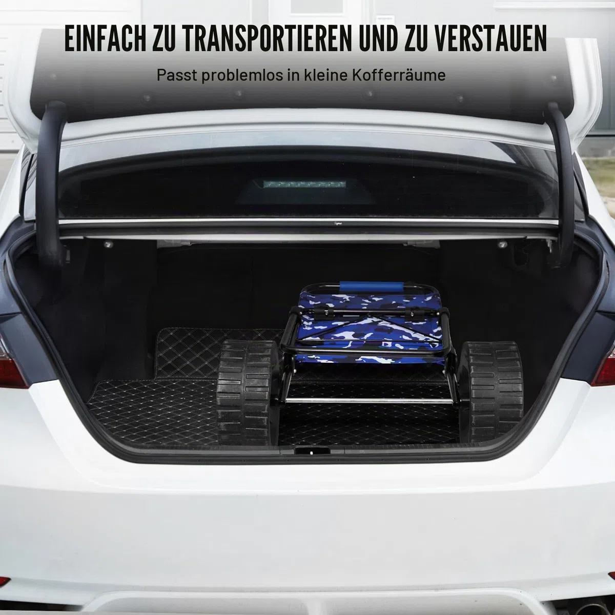 VEVOR Strandkarre Bollerwagen Sandwagen, Strandwagen 31 kg Tragkraft, Zusammenklappbarer Sandwagen aus Stahl, 380 x 386 mm Handwagen Robuster Wagen für den Strand Gerätewagen